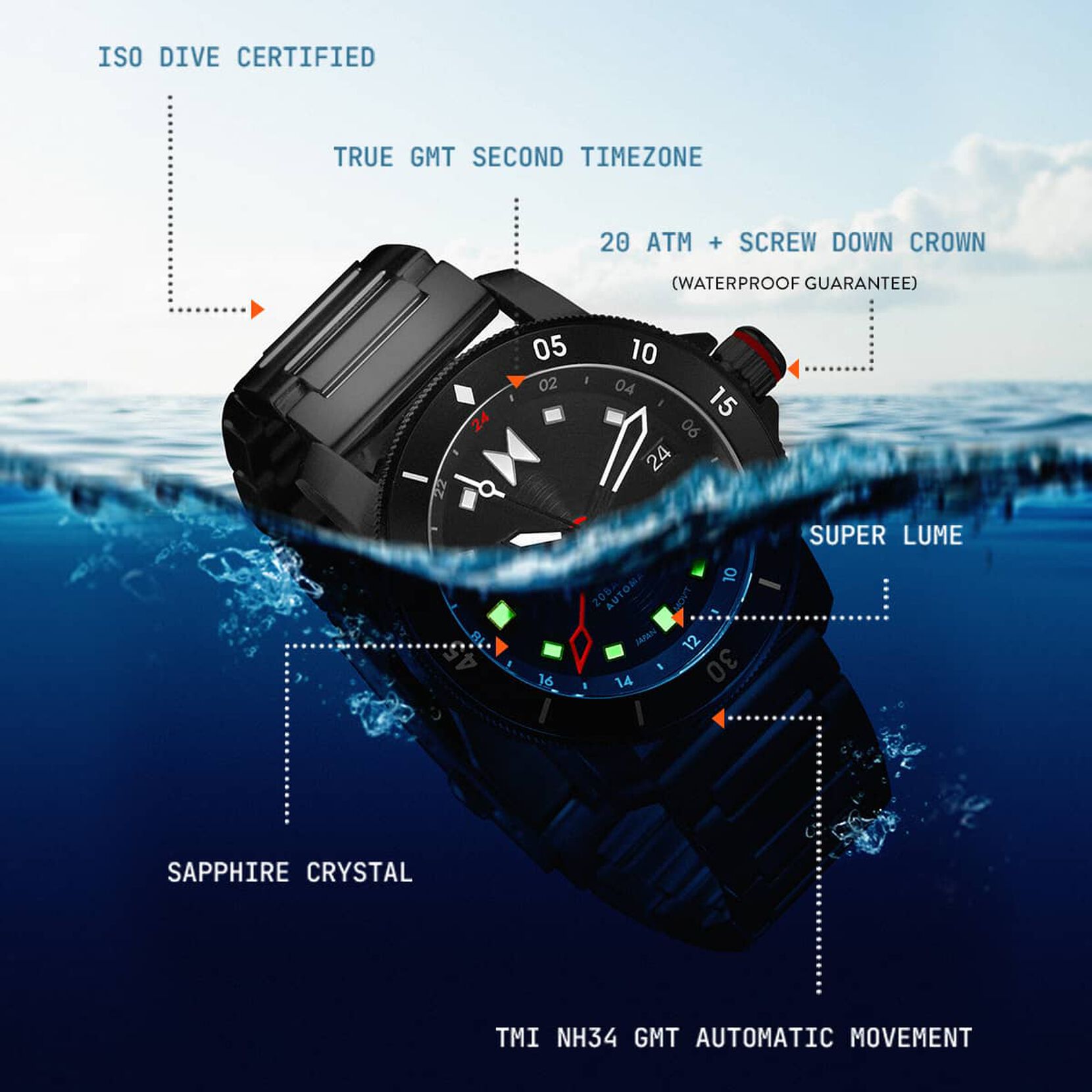 Cali Diver GMT Automatic | Frontier Black | 40MM - image 8