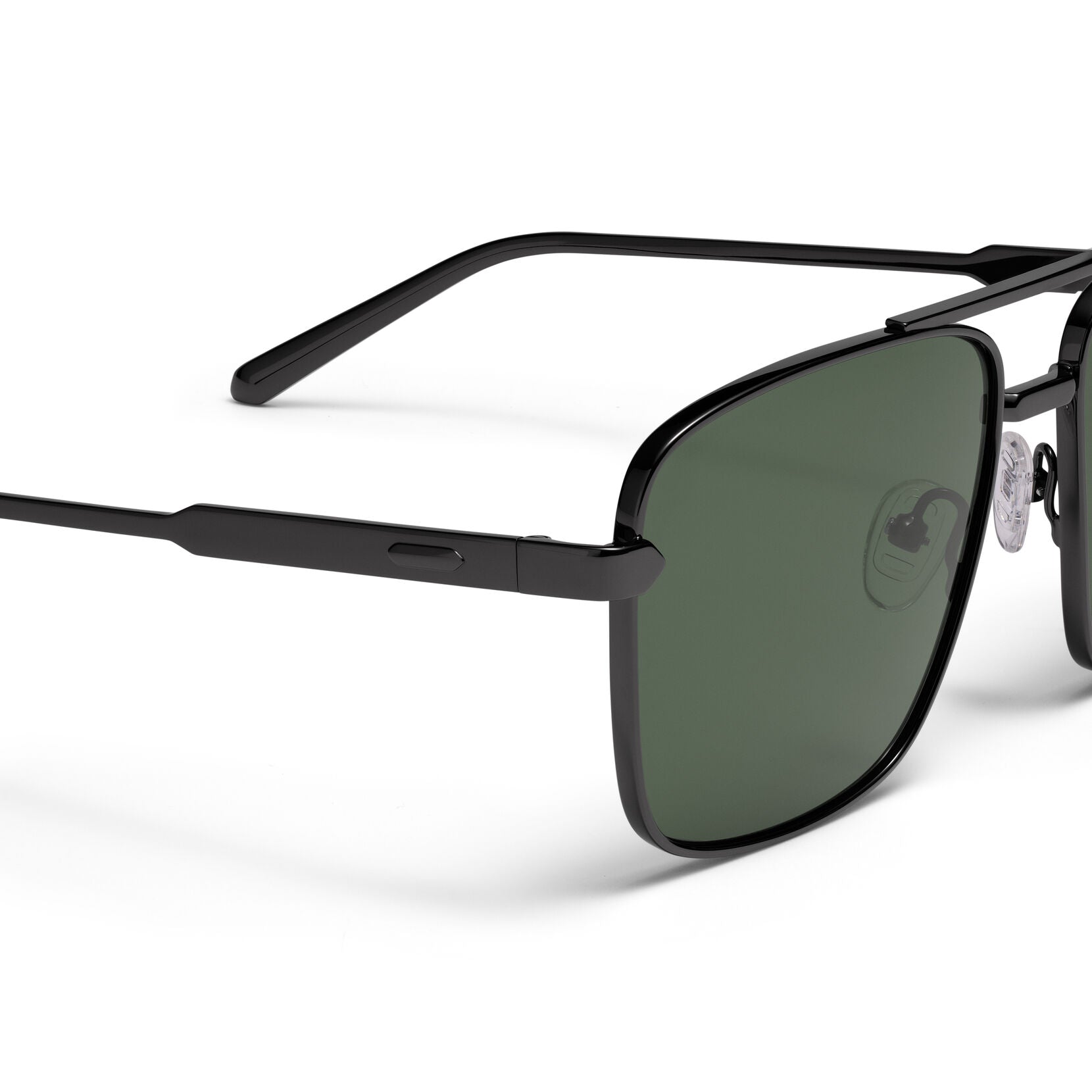 Horizon Square Aviator Sunglasses | Gunmetal Frame + Green Lens | Non-Polarized - image 3