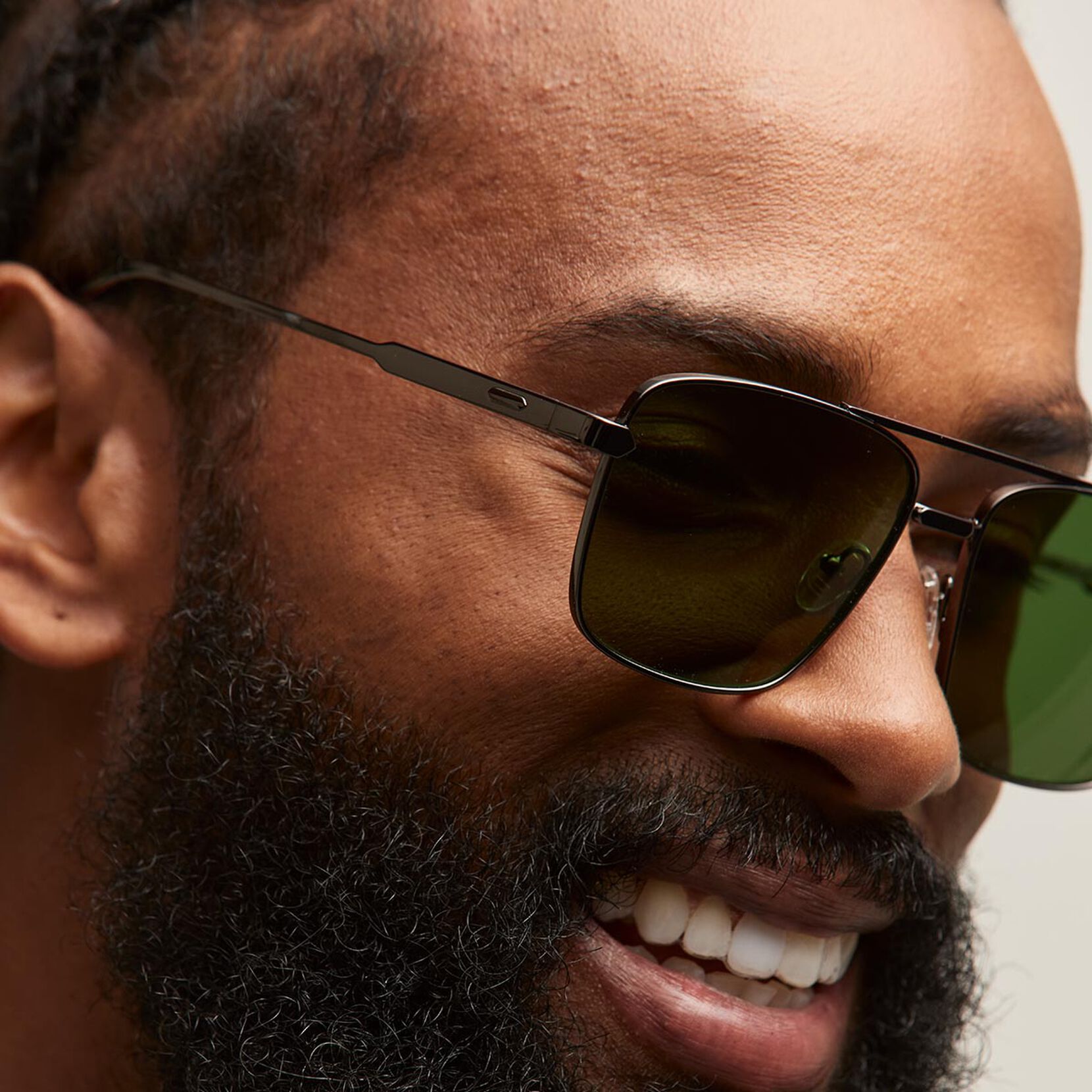 Horizon Square Aviator Sunglasses | Gunmetal Frame + Green Lens | Non-Polarized - image 4
