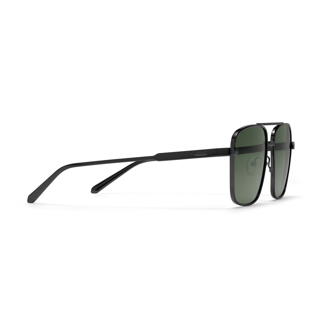 Horizon Square Aviator Sunglasses | Gunmetal Frame + Green Lens | Non-Polarized - image 5