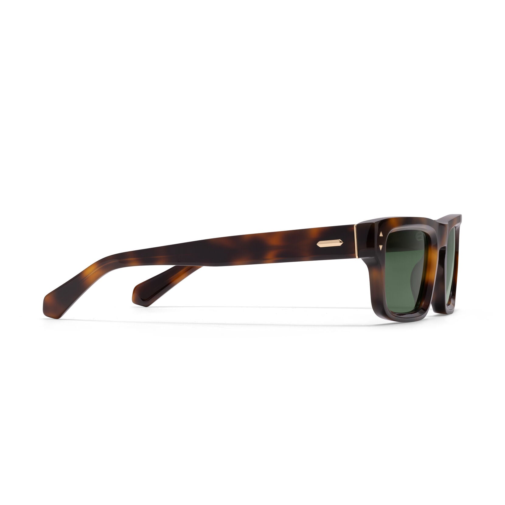 Del Mar Rectangle Sunglasses | Tortoise Frame + Green Lens | Polarized - image 5