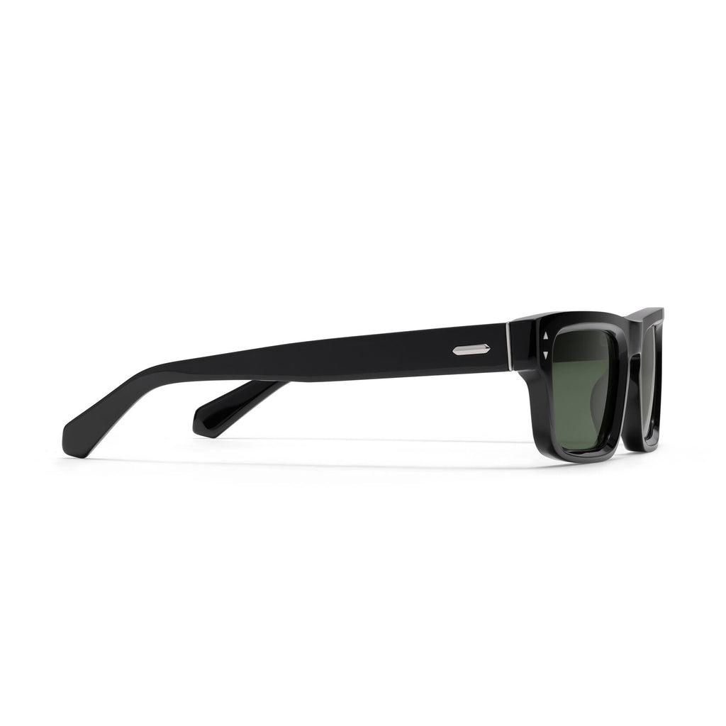 Del Mar Rectangle Sunglasses | Black Frame + Green Lens | Non-Polarized - image 5