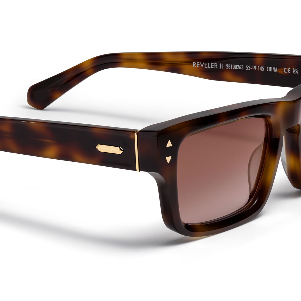 Del Mar Rectangle Sunglasses | Tortoise Frame + Violet Flare Gold Lens | Non-Polarized - image 3