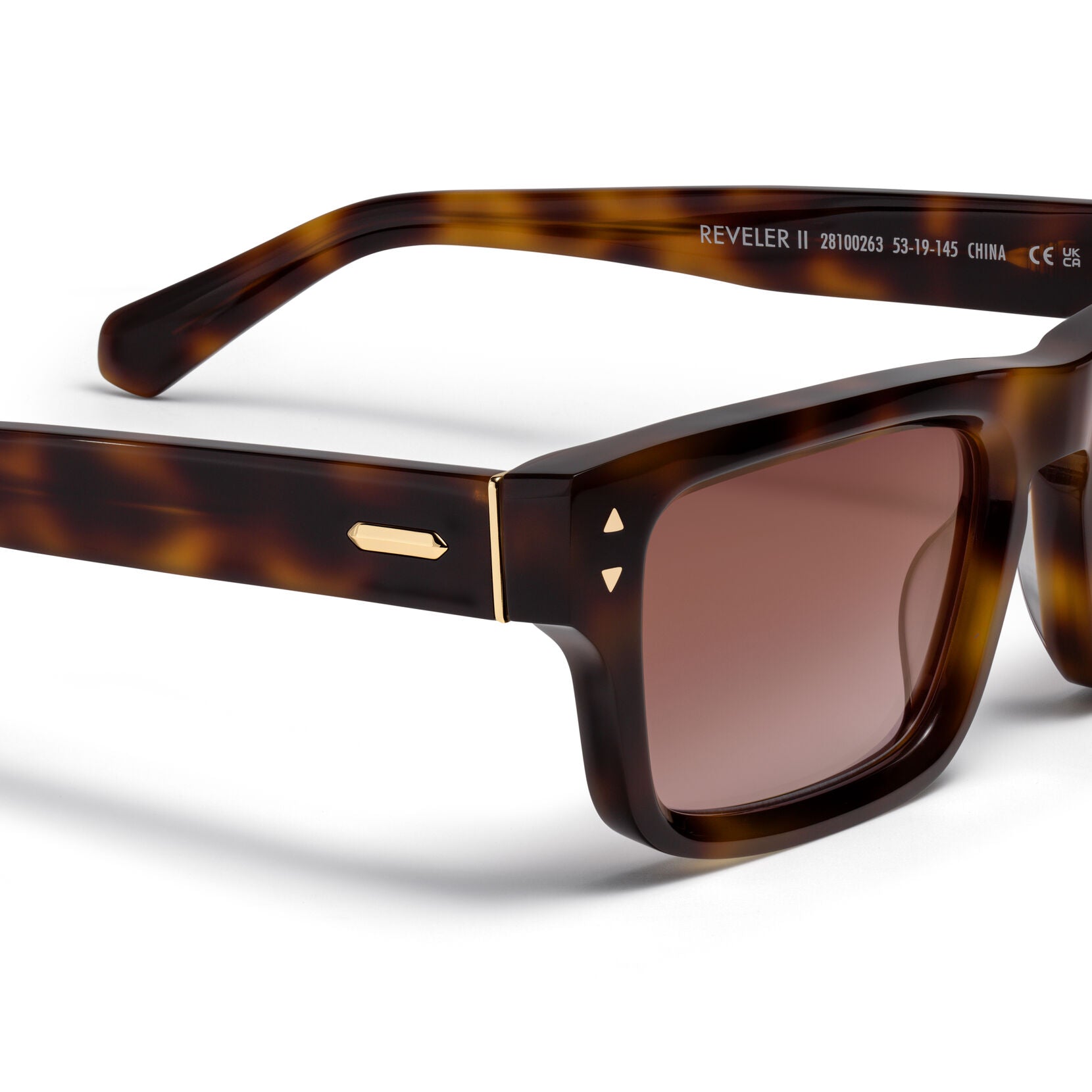 Del Mar Rectangle Sunglasses | Tortoise Frame + Violet Flare Gold Lens | Non-Polarized - image 3