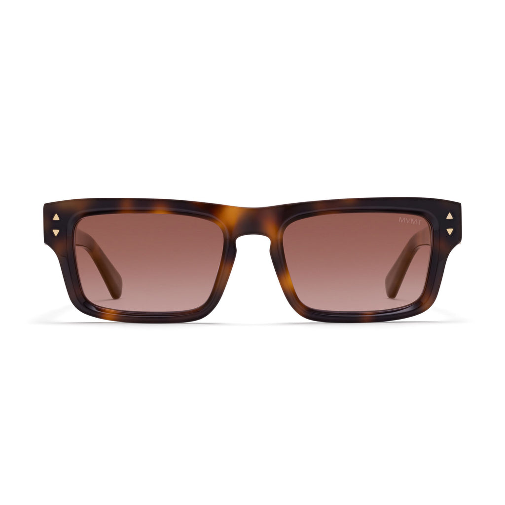 Del Mar Rectangle Sunglasses | Tortoise Frame + Violet Flare Gold Lens | Non-Polarized - main image