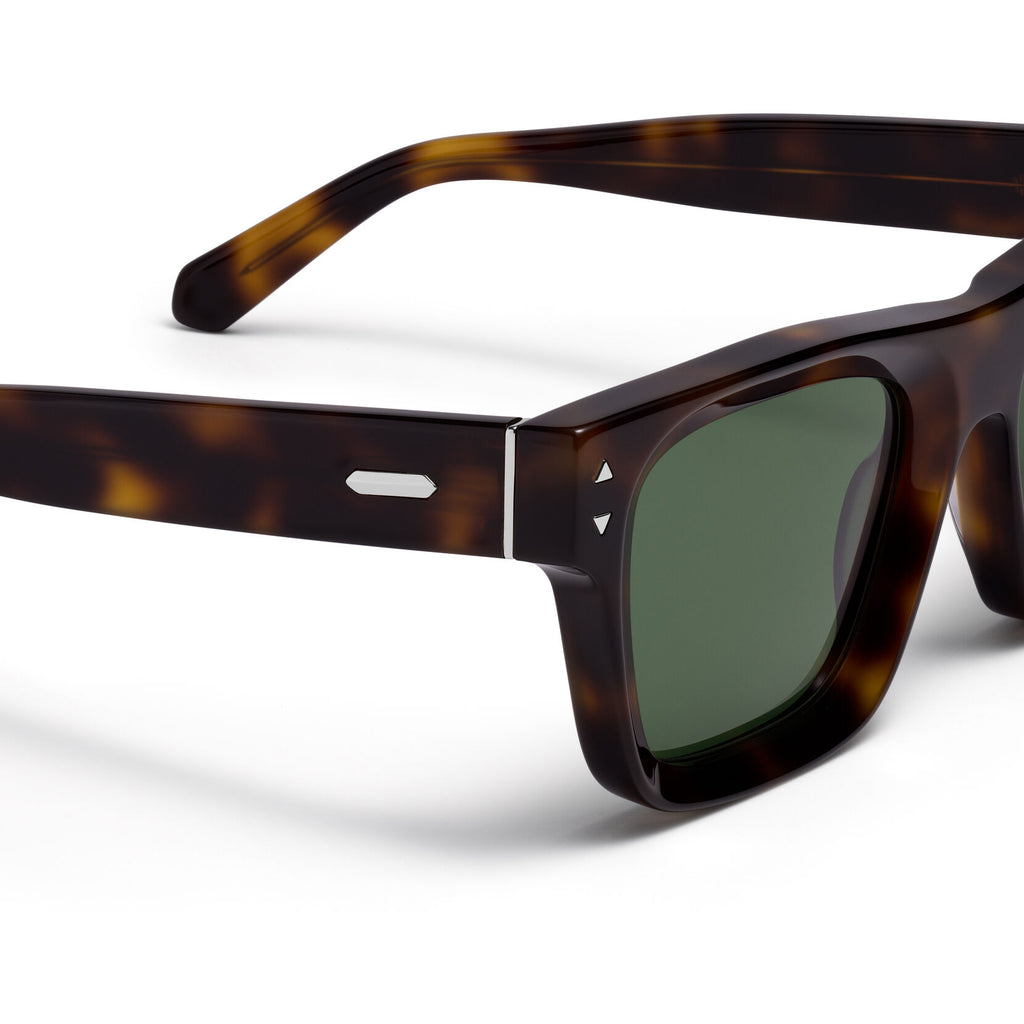 Vista Square Sunglasses | Tortoise Frame + Green Lens | Non-Polarized - image 3