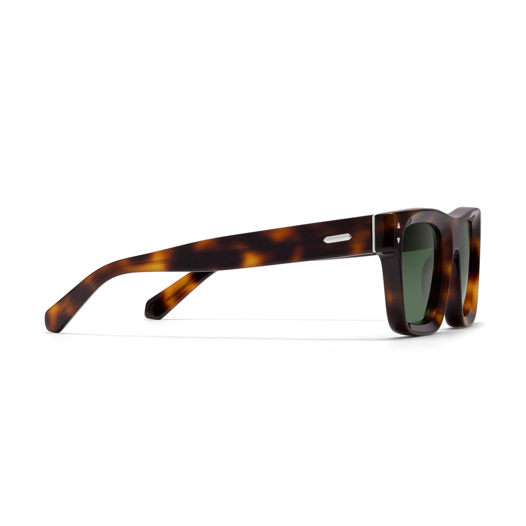 Vista Square Sunglasses | Tortoise Frame + Green Lens | Non-Polarized - image 5
