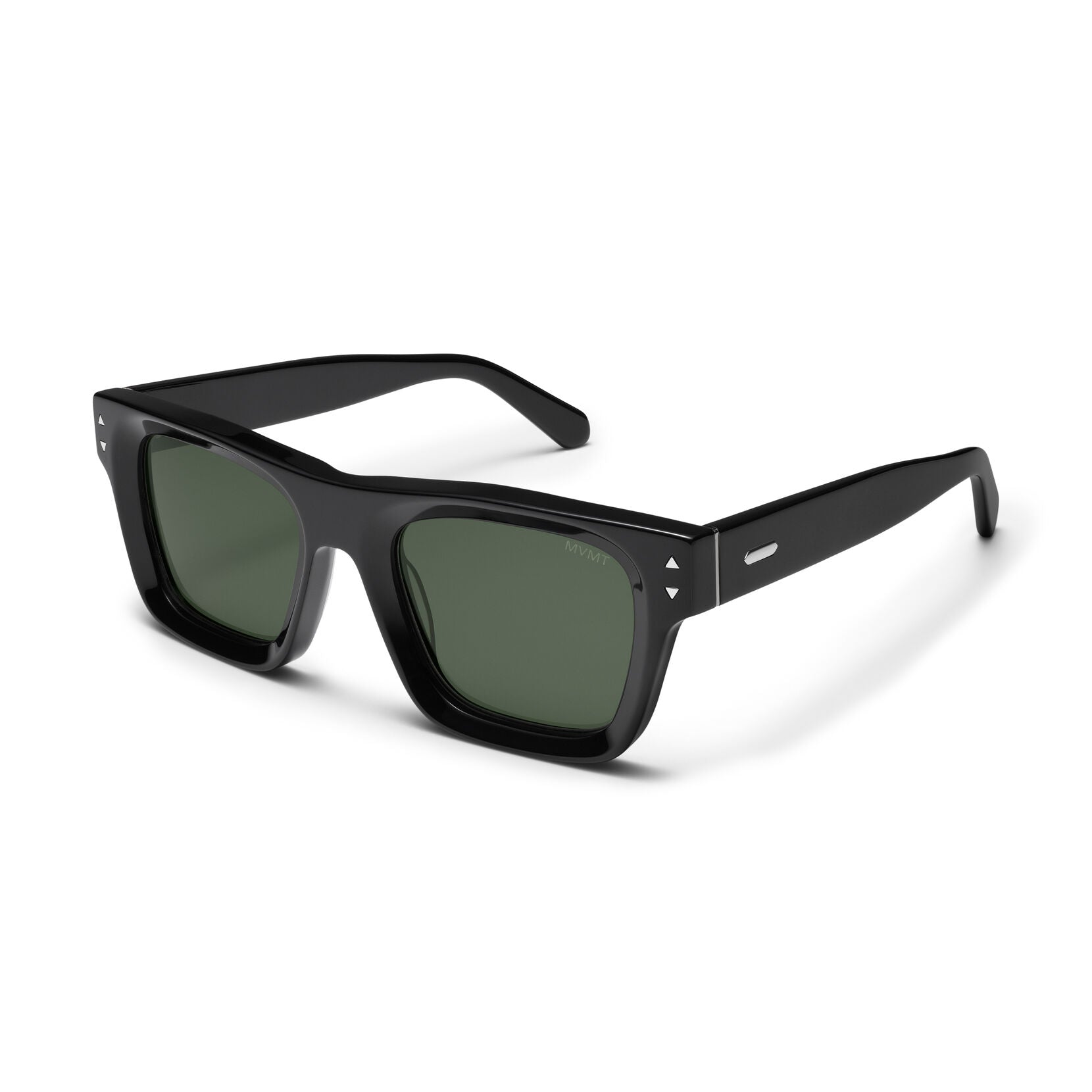 Vista Square Sunglasses | Black Frame + Green Lens | Non-Polarized - image 2