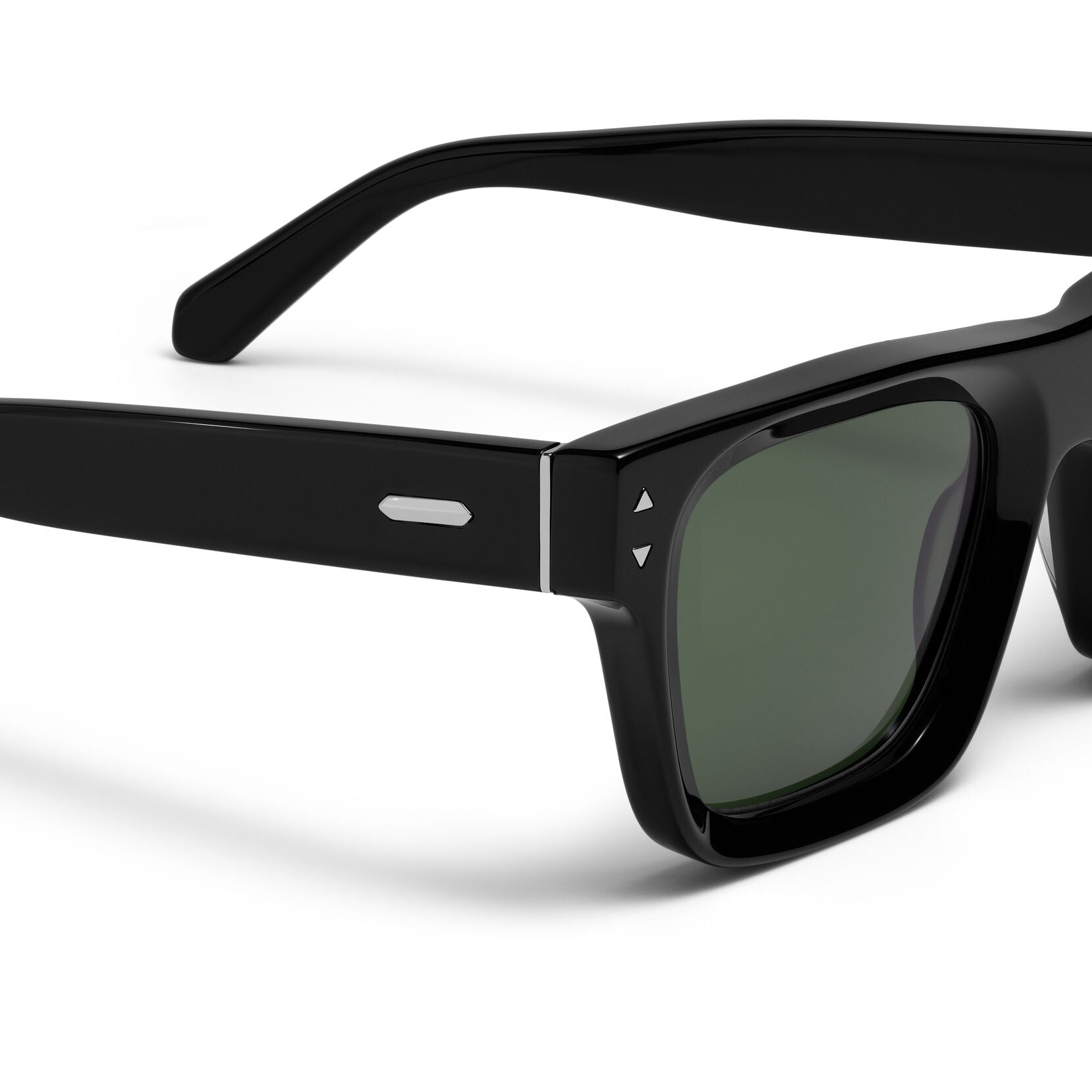 Vista Square Sunglasses | Black Frame + Green Lens | Non-Polarized - image 3