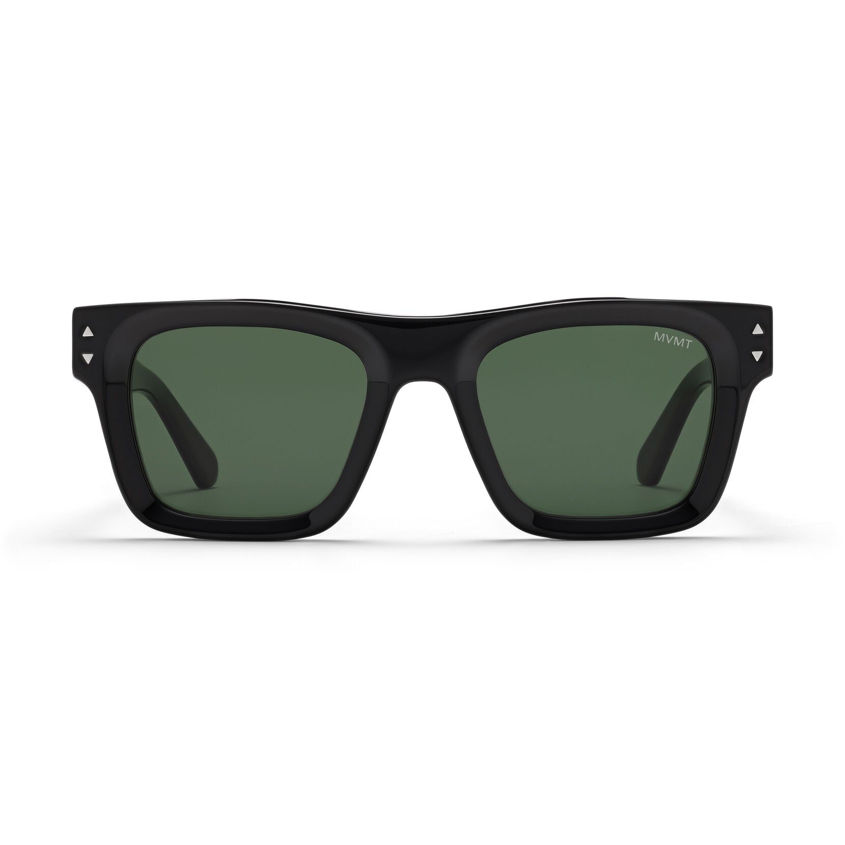 Vista Square Sunglasses | Black Frame + Green Lens | Non-Polarized - main image