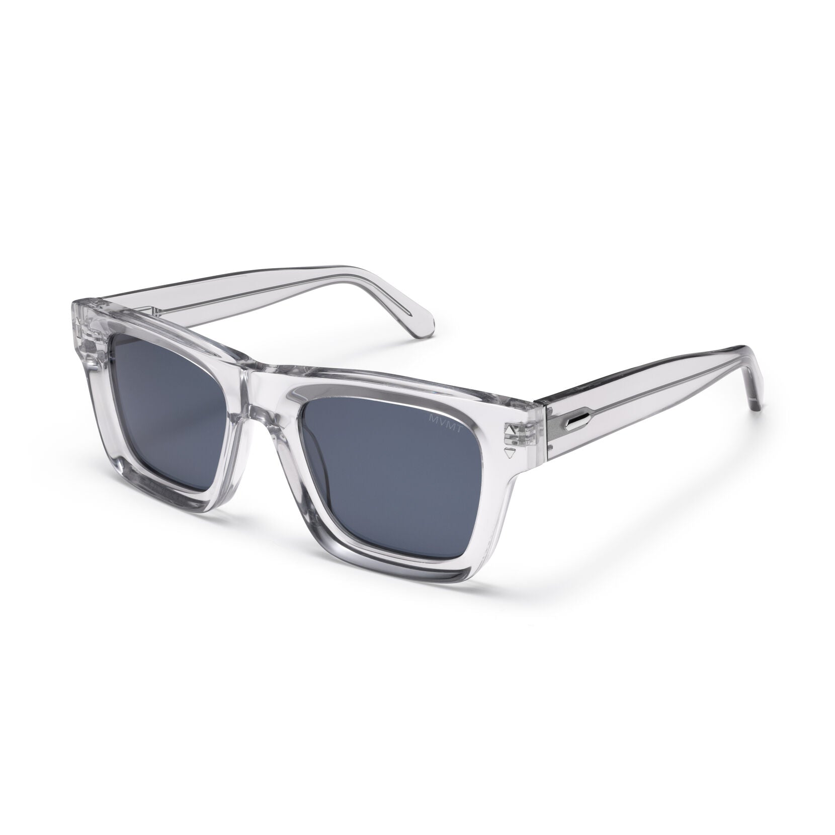Vista Square Sunglasses | Transparent Grey Frame + Blue Lens | Non-Polarized - image 2
