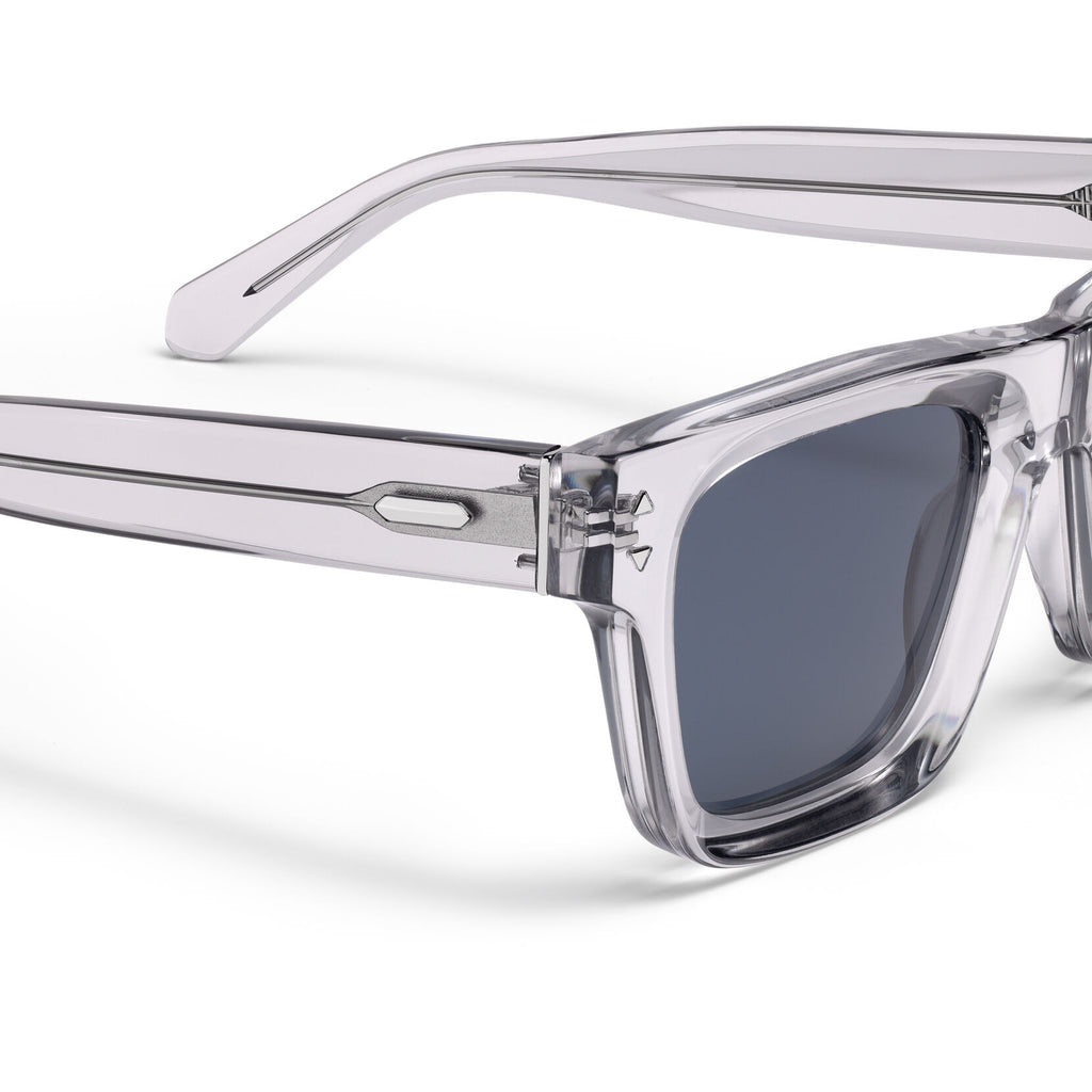 Vista Square Sunglasses | Transparent Grey Frame + Blue Lens | Non-Polarized - image 3