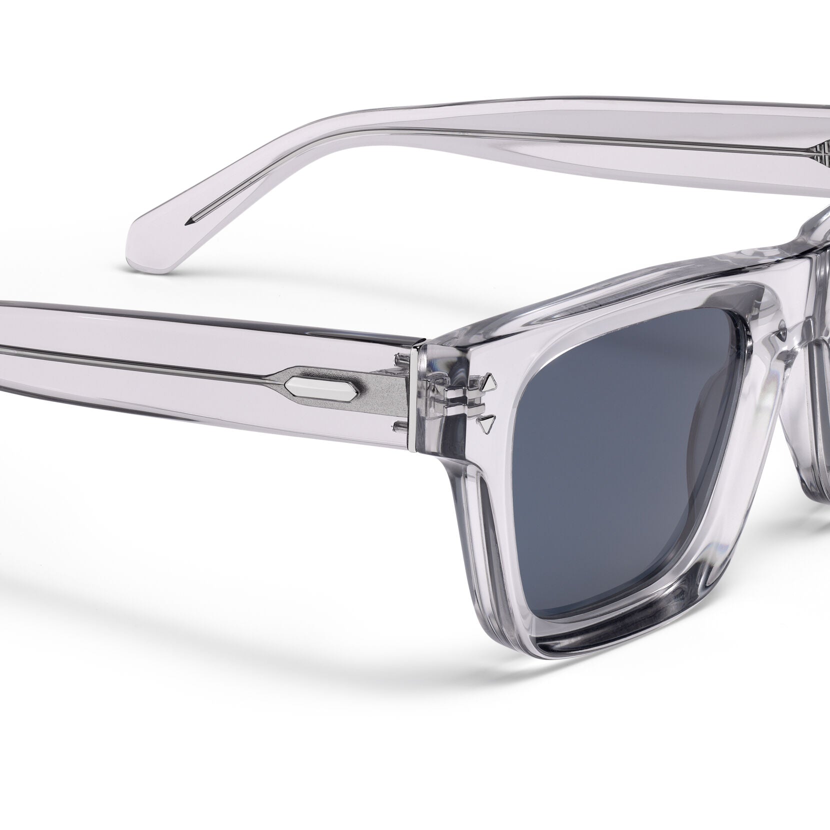 Vista Square Sunglasses | Transparent Grey Frame + Blue Lens | Non-Polarized - image 3