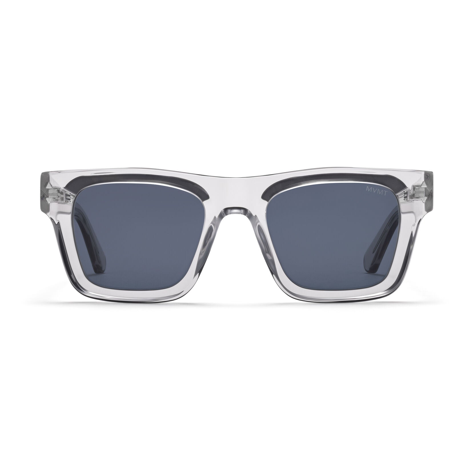 Vista Square Sunglasses | Transparent Grey Frame + Blue Lens | Non-Polarized - main image