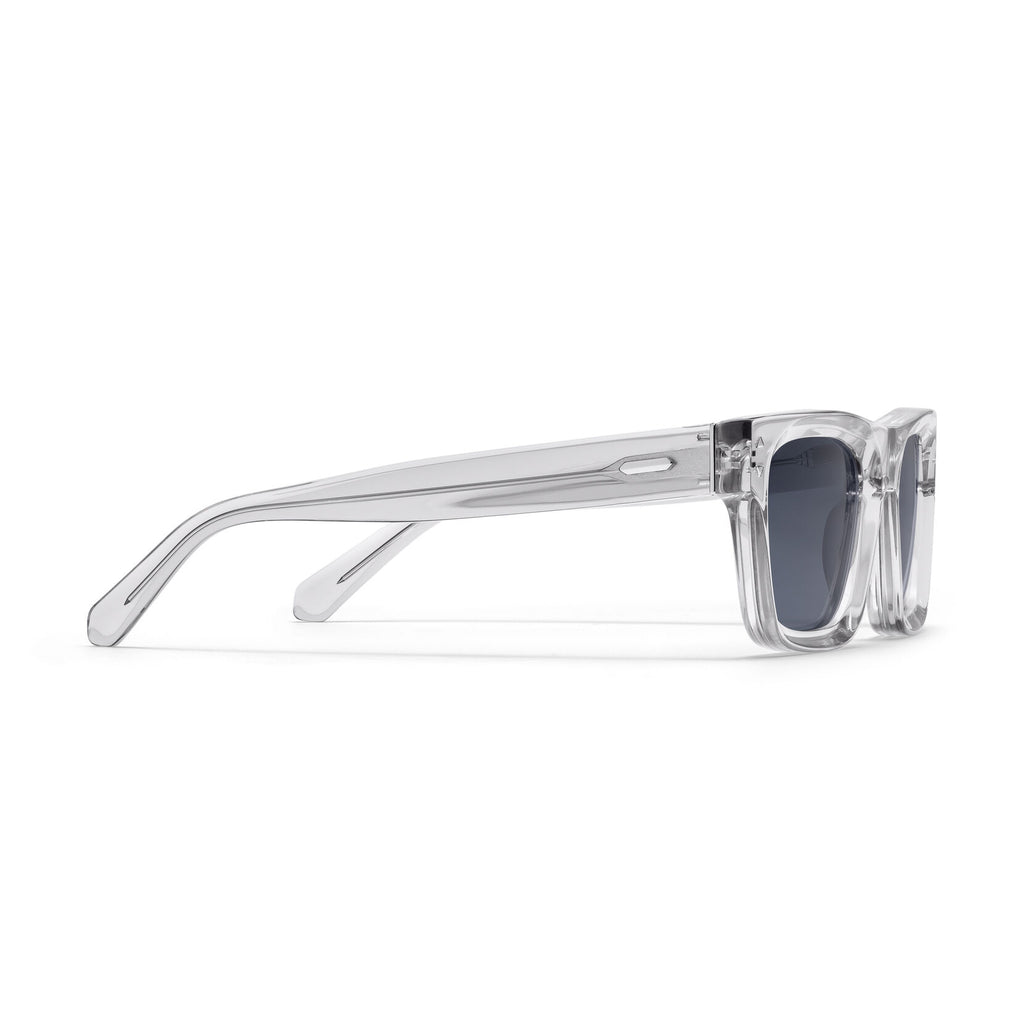 Vista Square Sunglasses | Transparent Grey Frame + Blue Lens | Non-Polarized - image 5