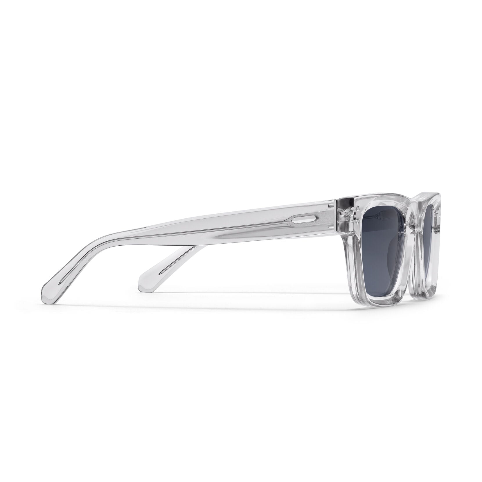 Vista Square Sunglasses | Transparent Grey Frame + Blue Lens | Non-Polarized - image 5