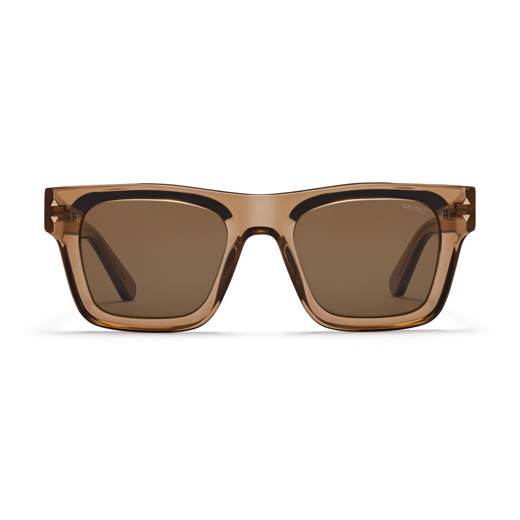 Vista Square Sunglasses | Transparent Brown Frame + Brown Lens | Non-Polarized - main image