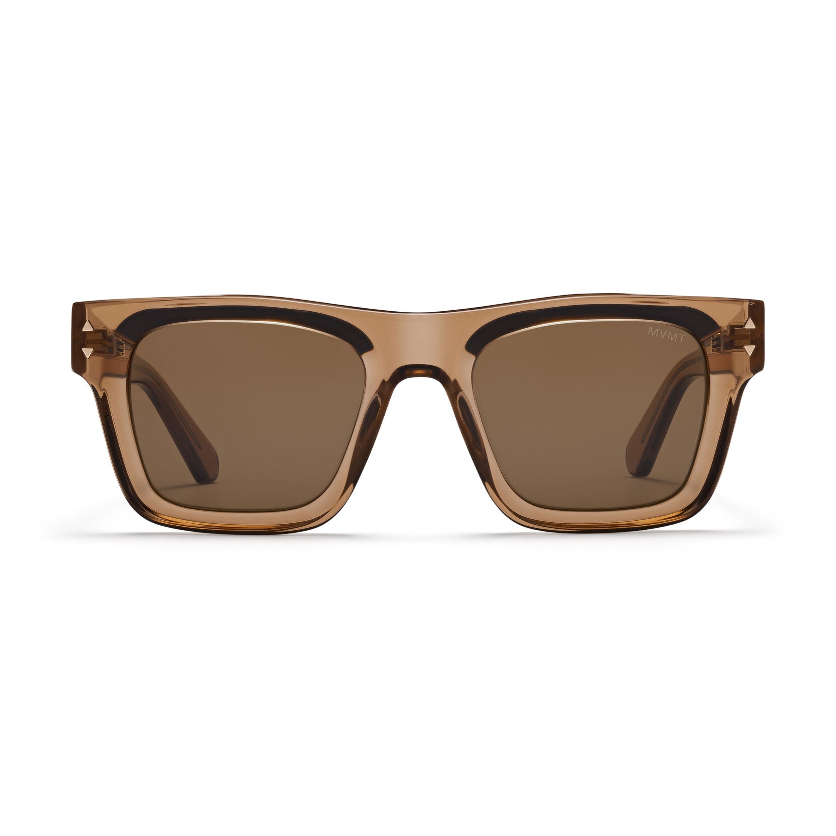 Vista Square Sunglasses | Transparent Brown Frame + Brown Lens | Non-Polarized - main image
