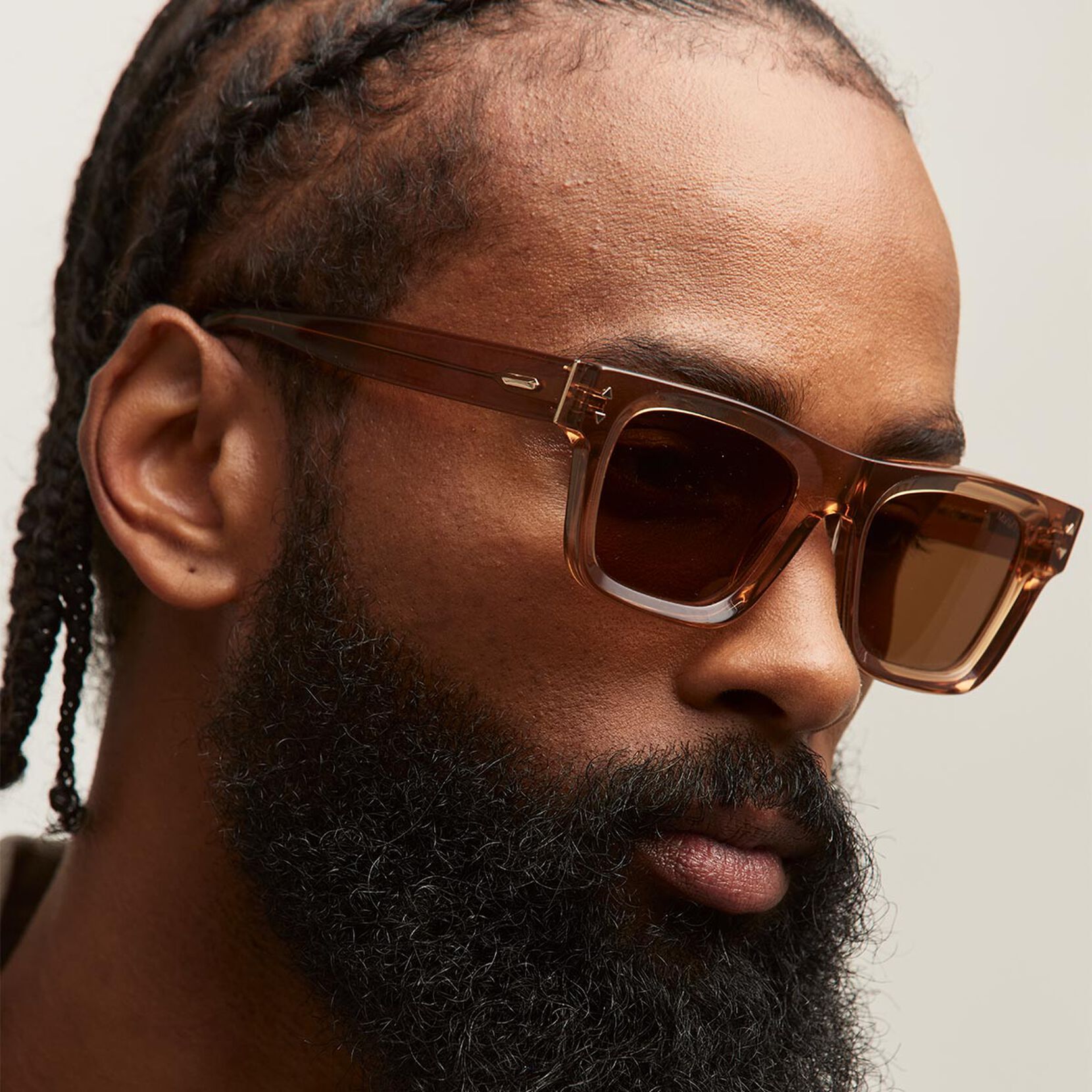 Vista Square Sunglasses | Transparent Brown Frame + Brown Lens | Non-Polarized - image 6