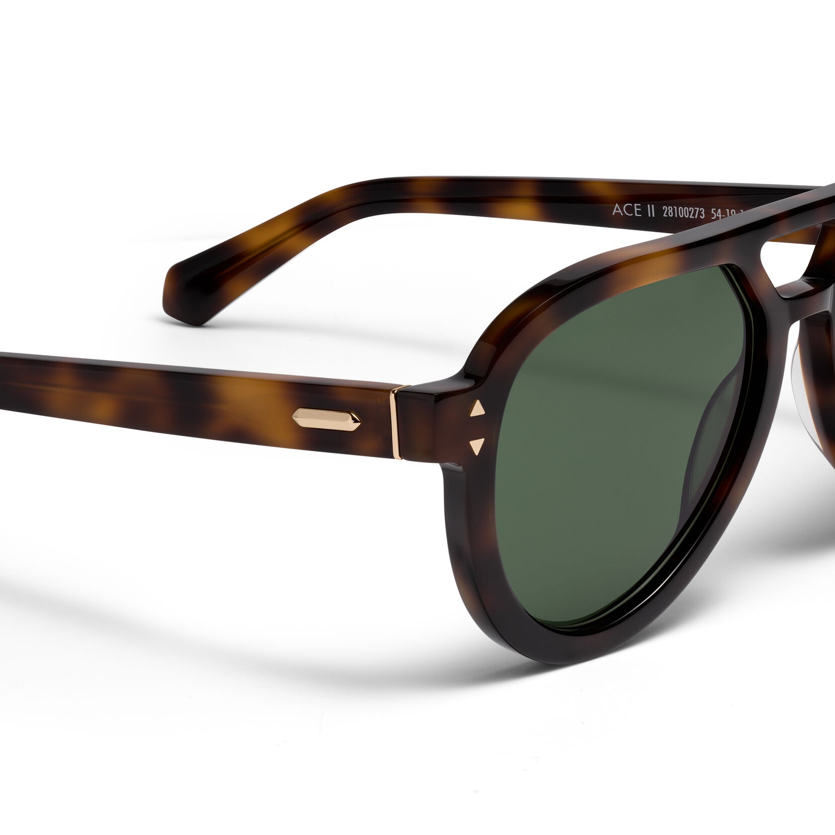 Hollywood Aviator Sunglasses | Tortoise Frame + Green Lens | Non-Polarized - image 3