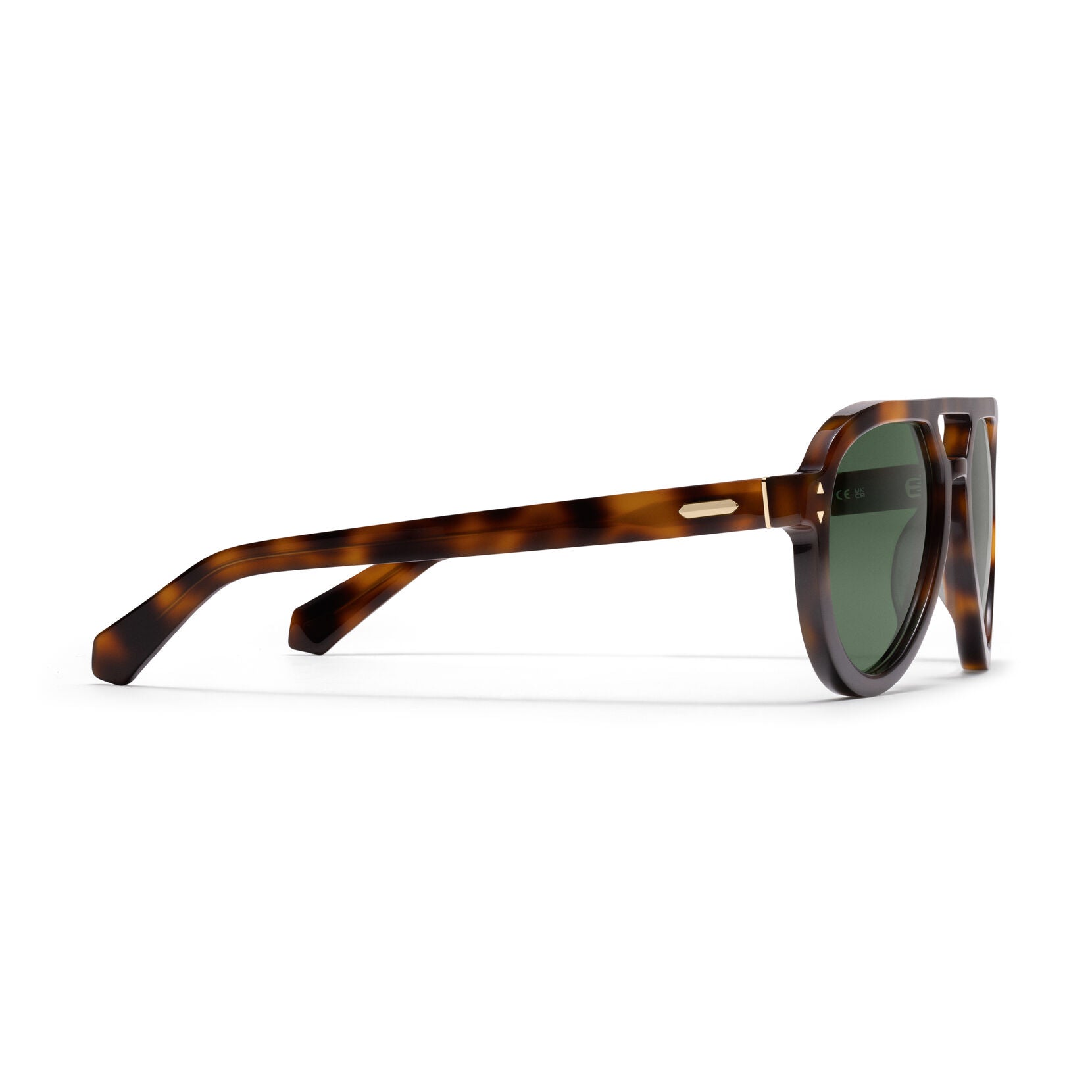 Hollywood Aviator Sunglasses | Tortoise Frame + Green Lens | Polarized - image 5