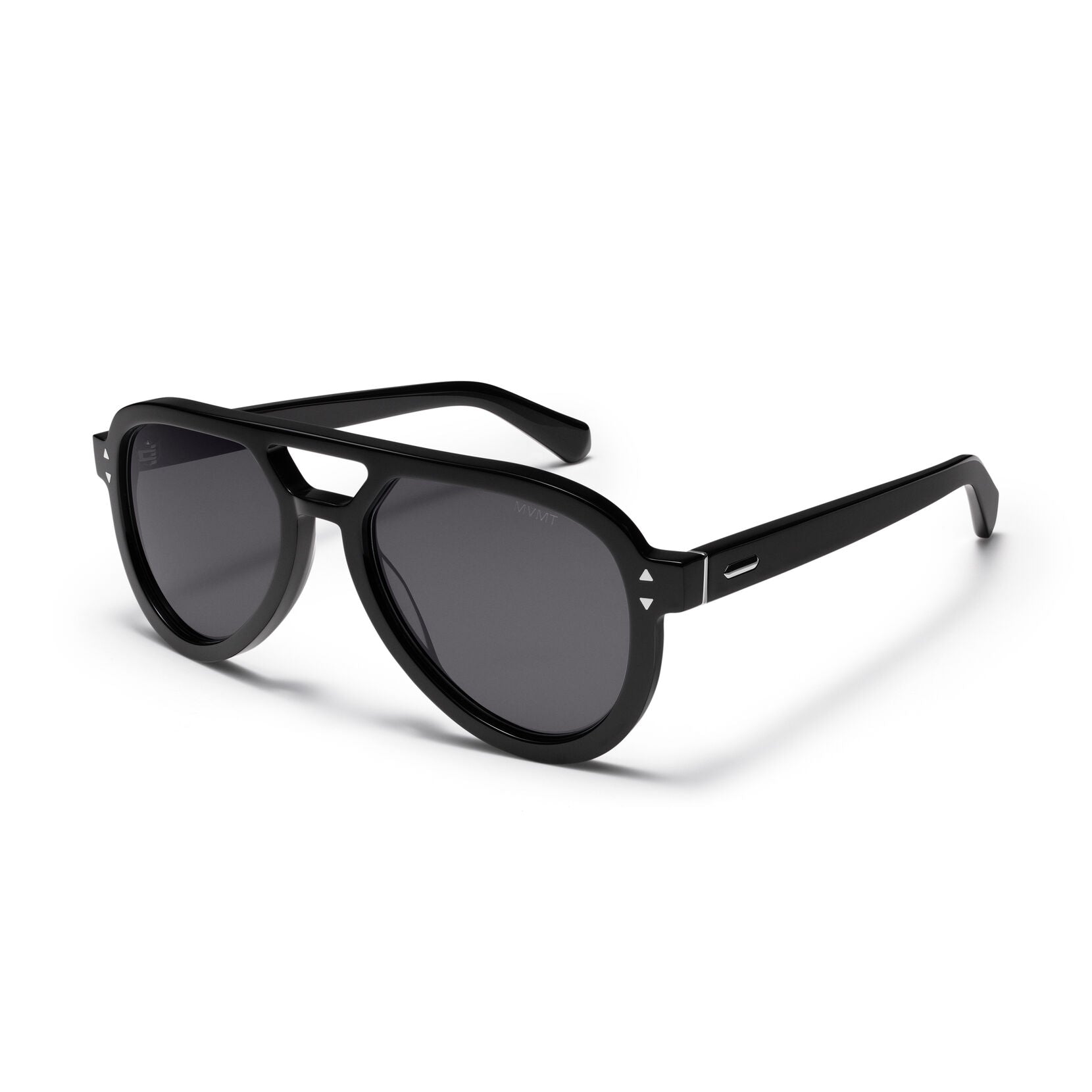 Hollywood Aviator Sunglasses | Black Frame + Grey Lens | Polarized - image 2