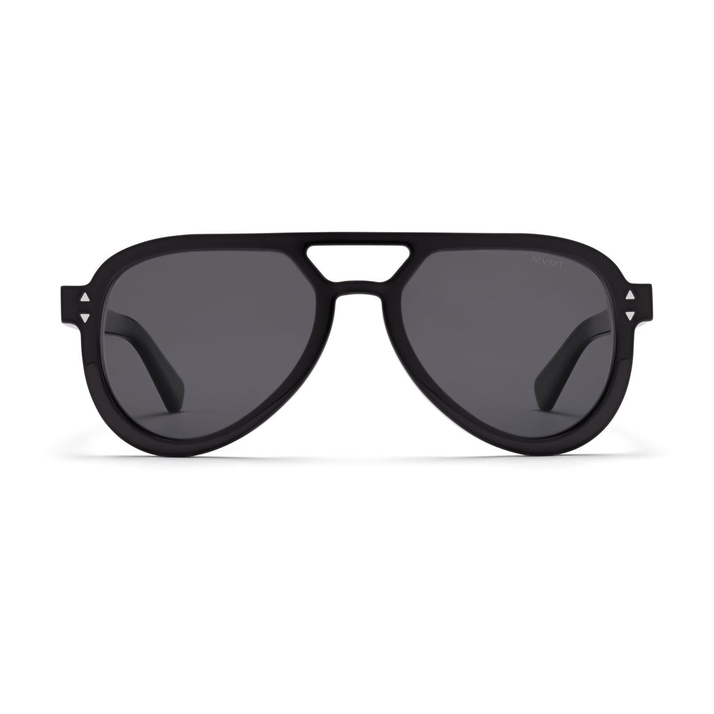 Hollywood Aviator Sunglasses | Black Frame + Grey Lens | Non-Polarized - main image
