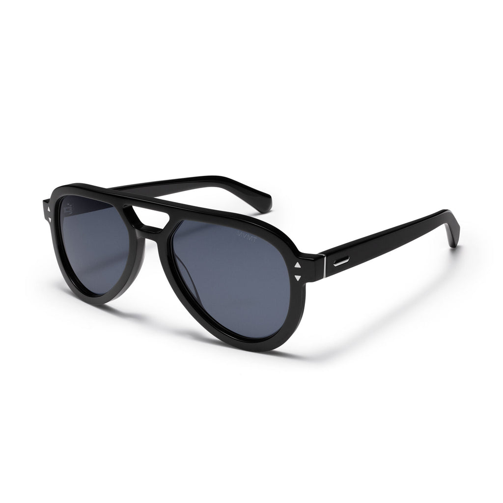 Hollywood Aviator Sunglasses | Black Frame + Blue Lens | Non-Polarized - image 2