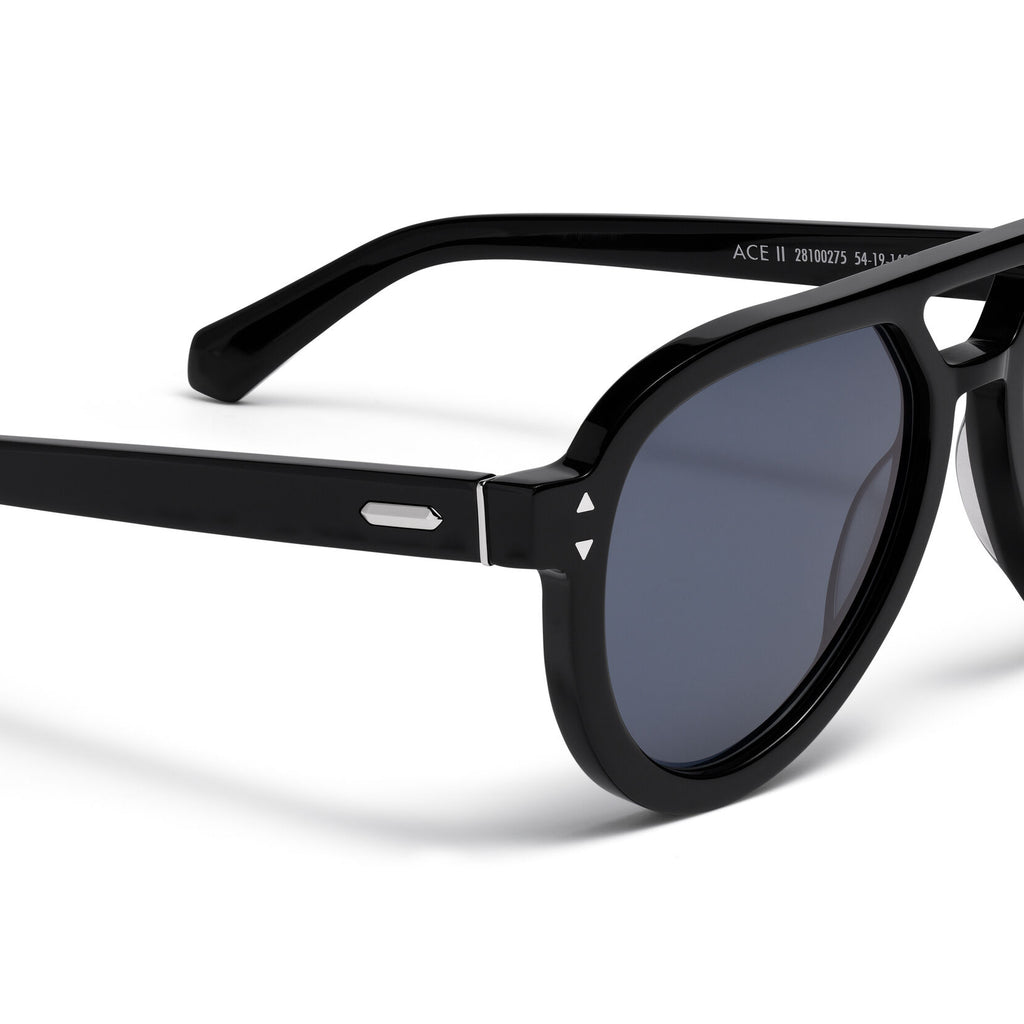 Hollywood Aviator Sunglasses | Black Frame + Blue Lens | Non-Polarized - image 3