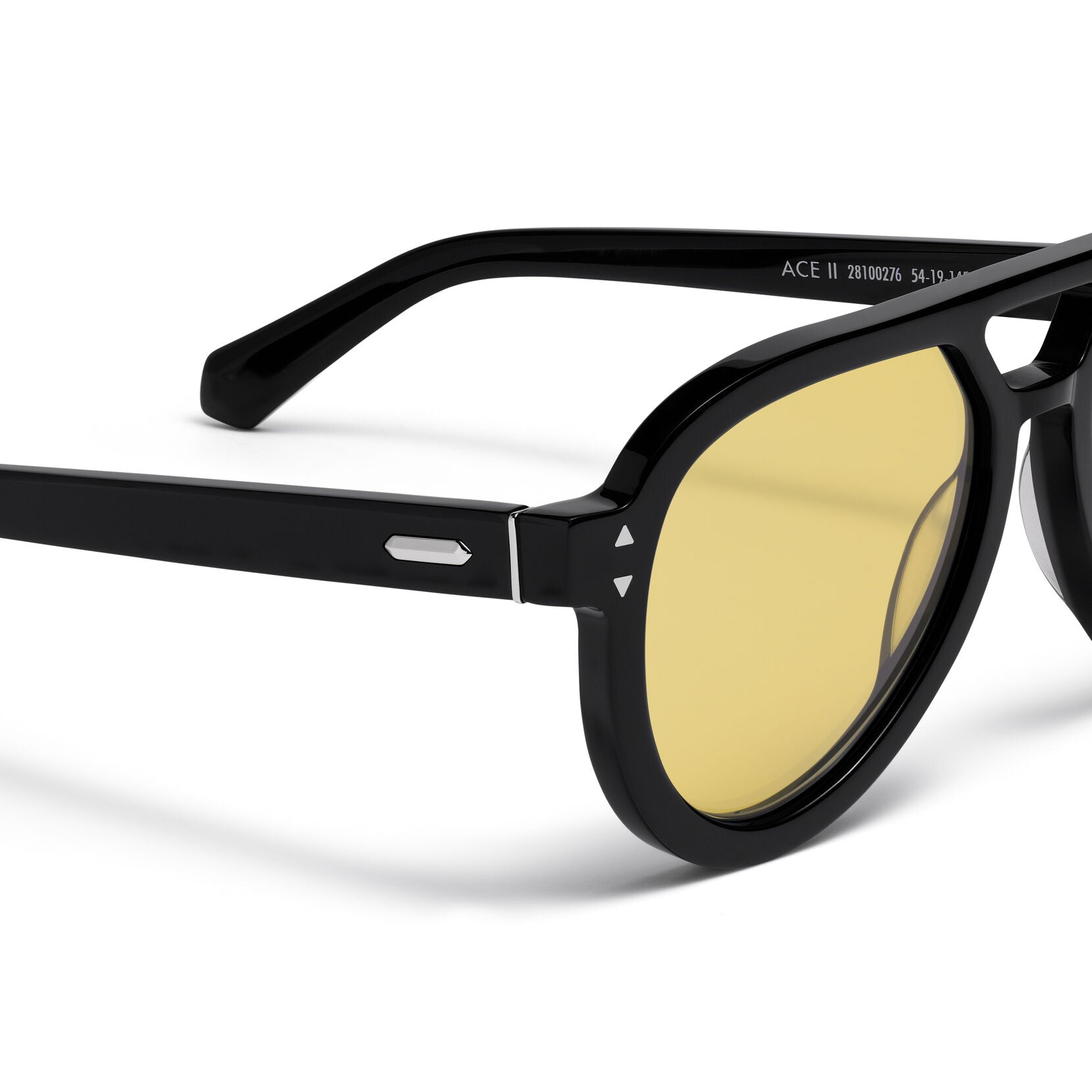 Hollywood Aviator Sunglasses | Black Frame + Yellow Lens | Non-Polarized - image 3