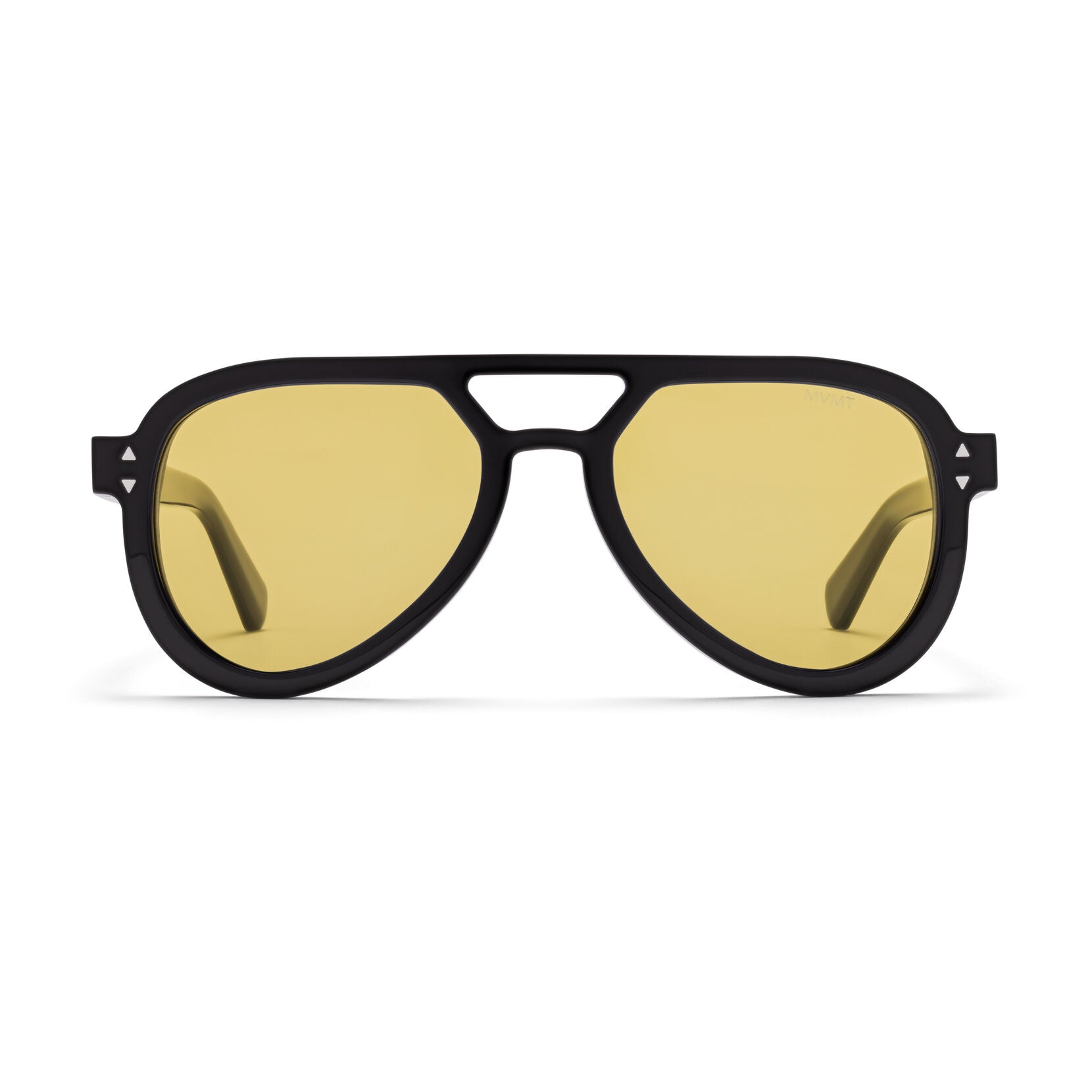 Hollywood Aviator Sunglasses | Black Frame + Yellow Lens | Non-Polarized - main image