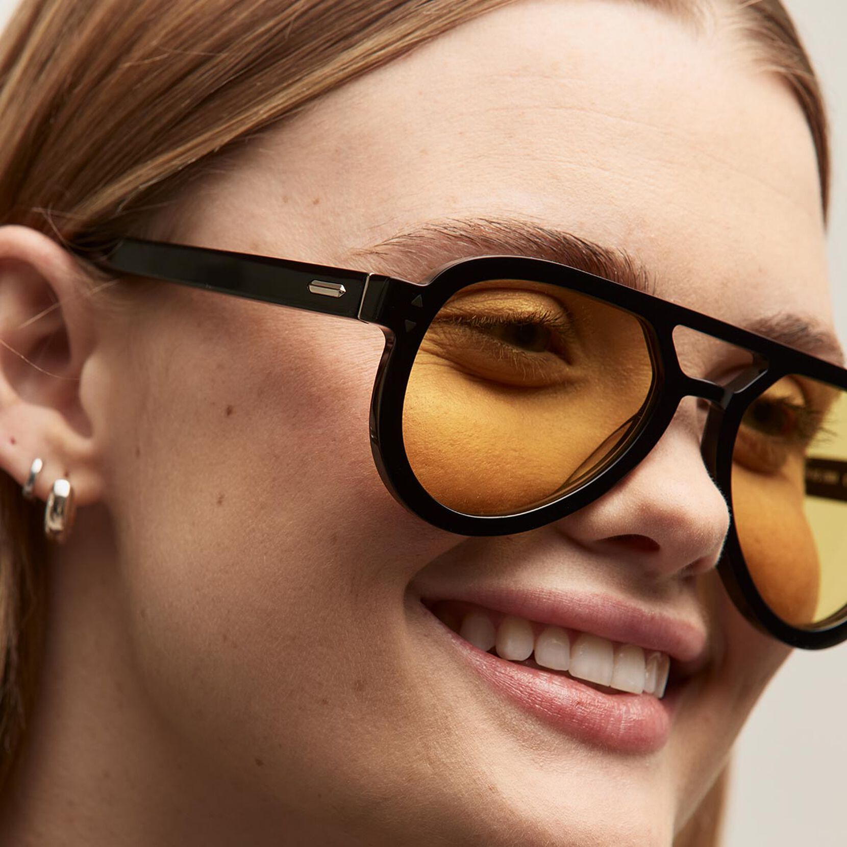 Hollywood Aviator Sunglasses | Black Frame + Yellow Lens | Non-Polarized - image 4