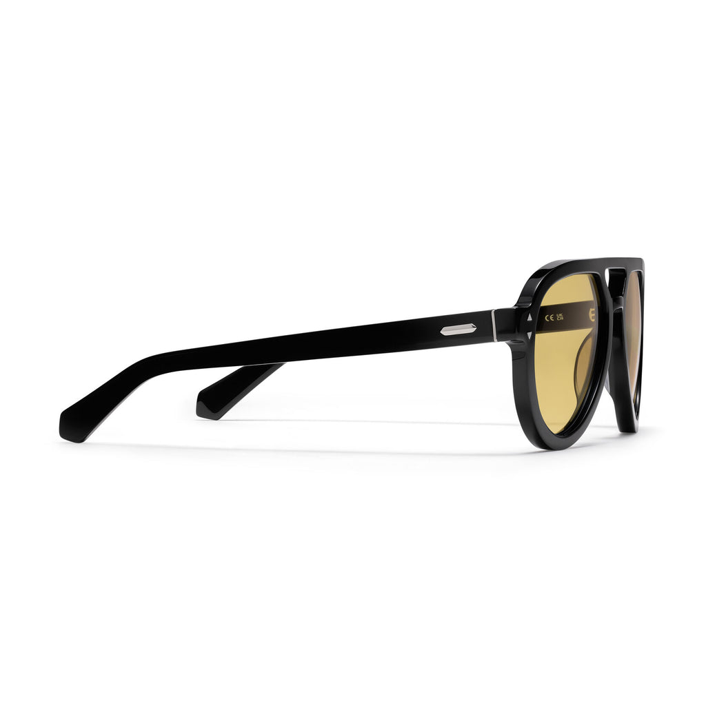 Hollywood Aviator Sunglasses | Black Frame + Yellow Lens | Non-Polarized - image 5