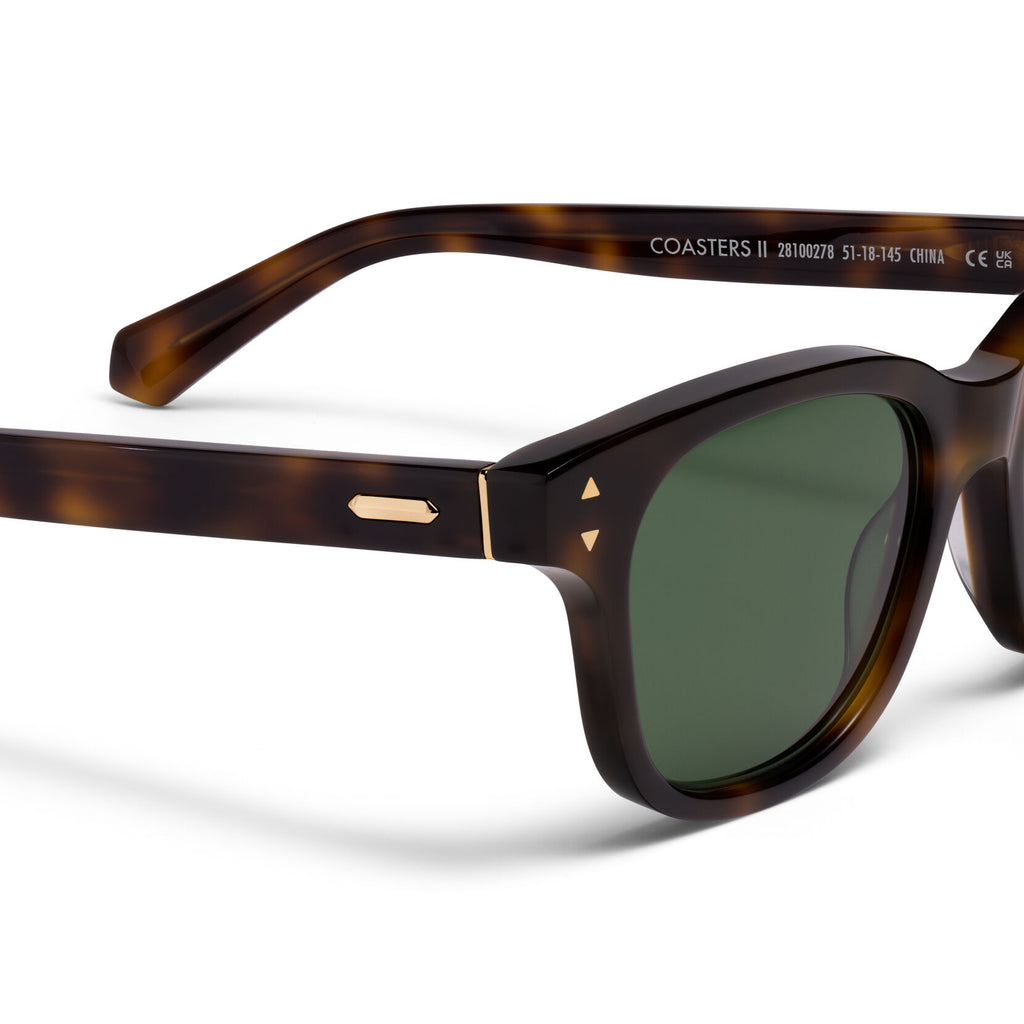 Malibu Round Sunglasses | Tortoise Frame + Green Lens | Non-Polarized - image 3