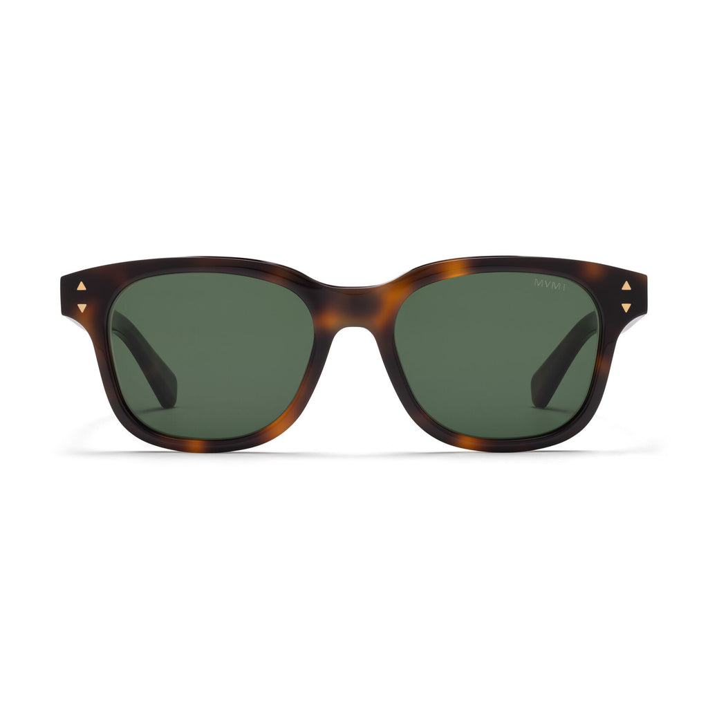 Malibu Round Sunglasses | Tortoise Frame + Green Lens | Polarized - main image