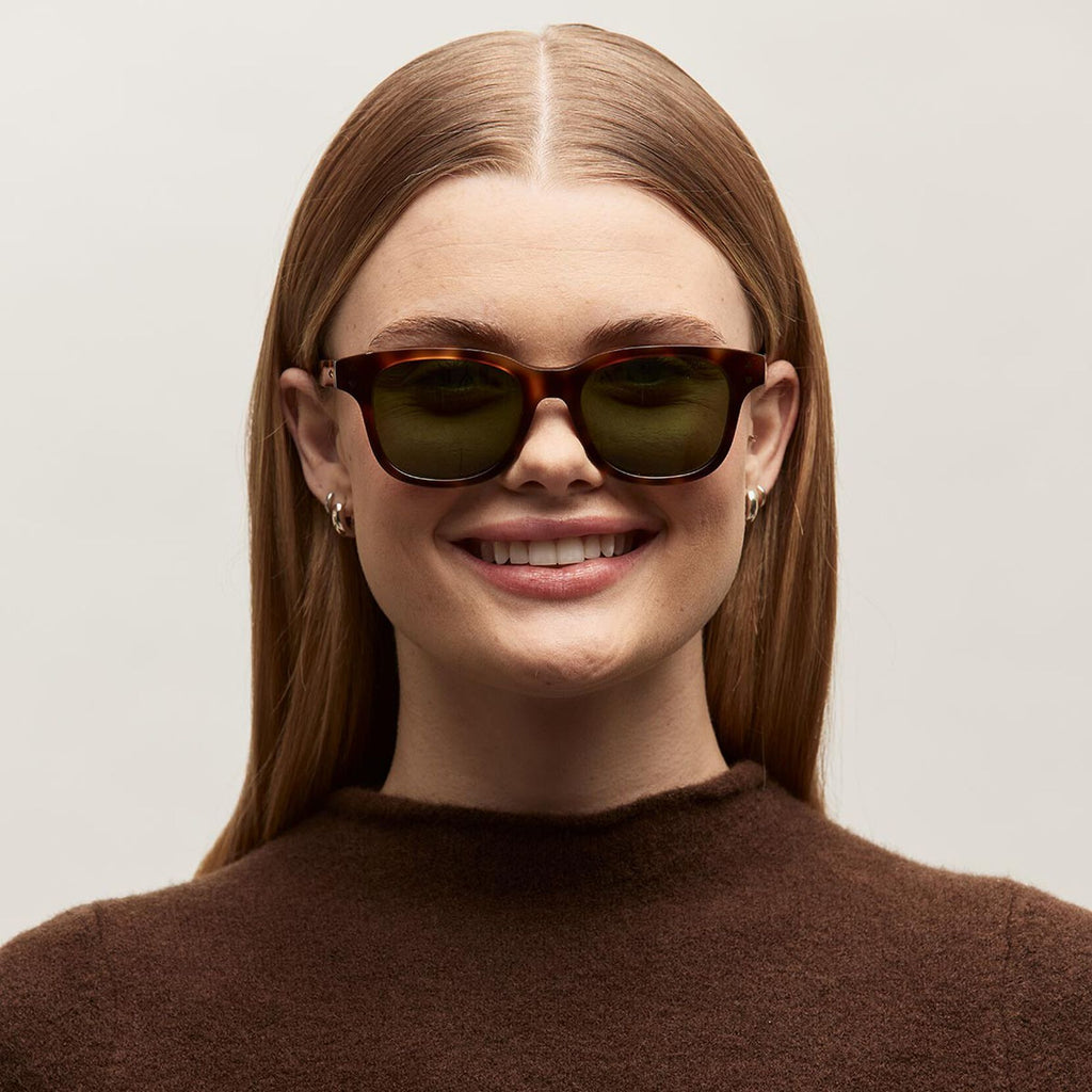 Malibu Round Sunglasses | Tortoise Frame + Green Lens | Non-Polarized - image 6