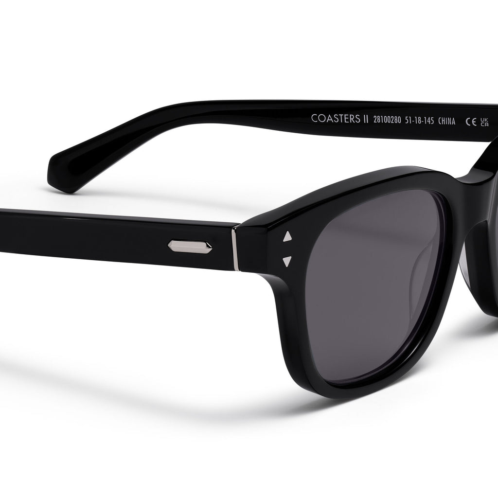Malibu Round Sunglasses | Black Frame + Grey Lens | Polarized - image 3