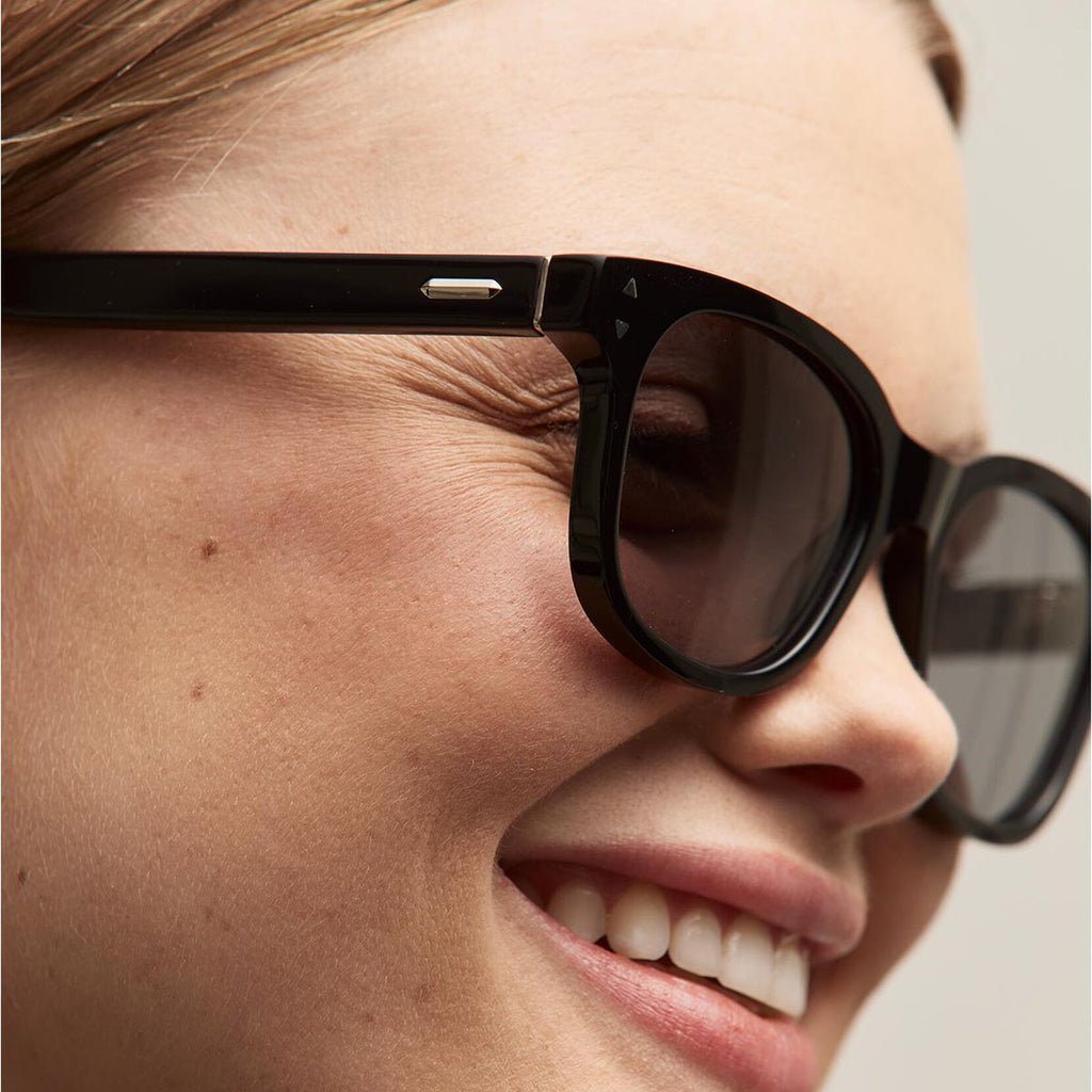 Malibu Round Sunglasses | Black Frame + Grey Lens | Non-Polarized - image 6