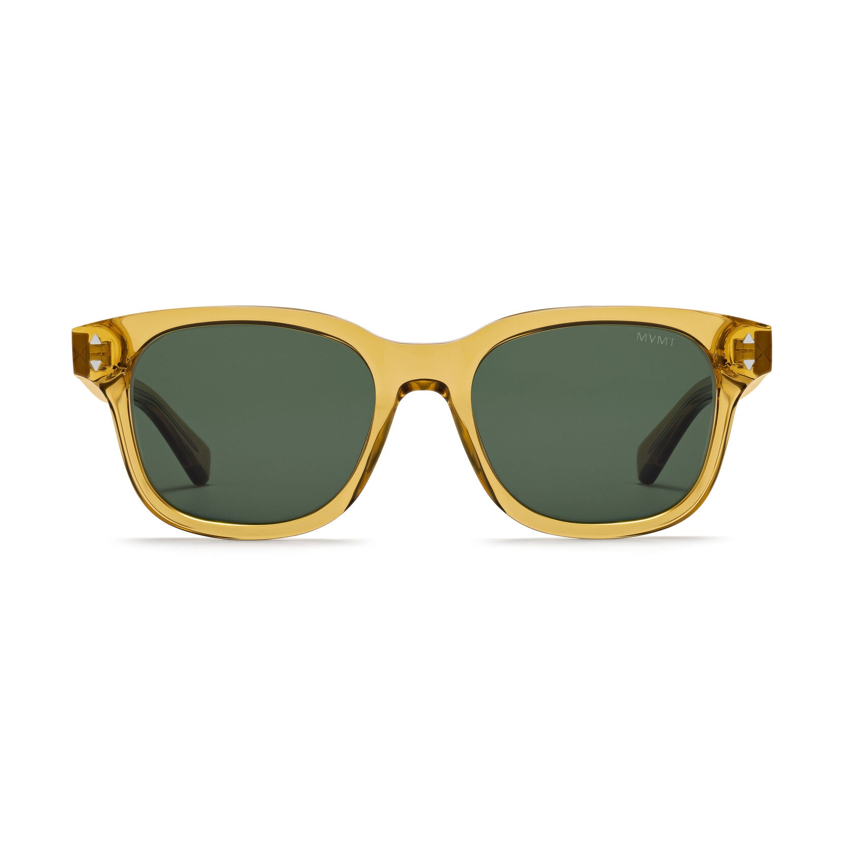 Malibu Round Sunglasses | Transparent Honey Frame + Green Lens | Non-Polarized - main image