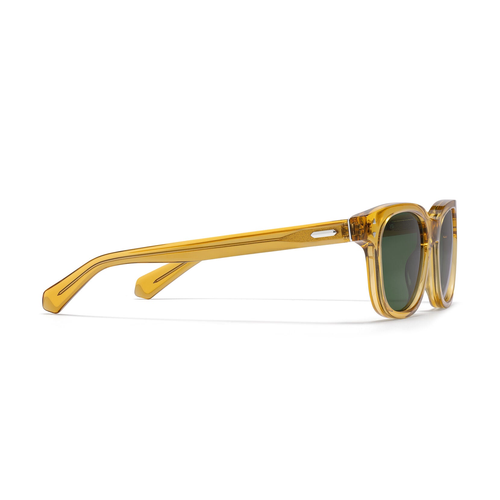 Malibu Round Sunglasses | Transparent Honey Frame + Green Lens | Non-Polarized - image 5