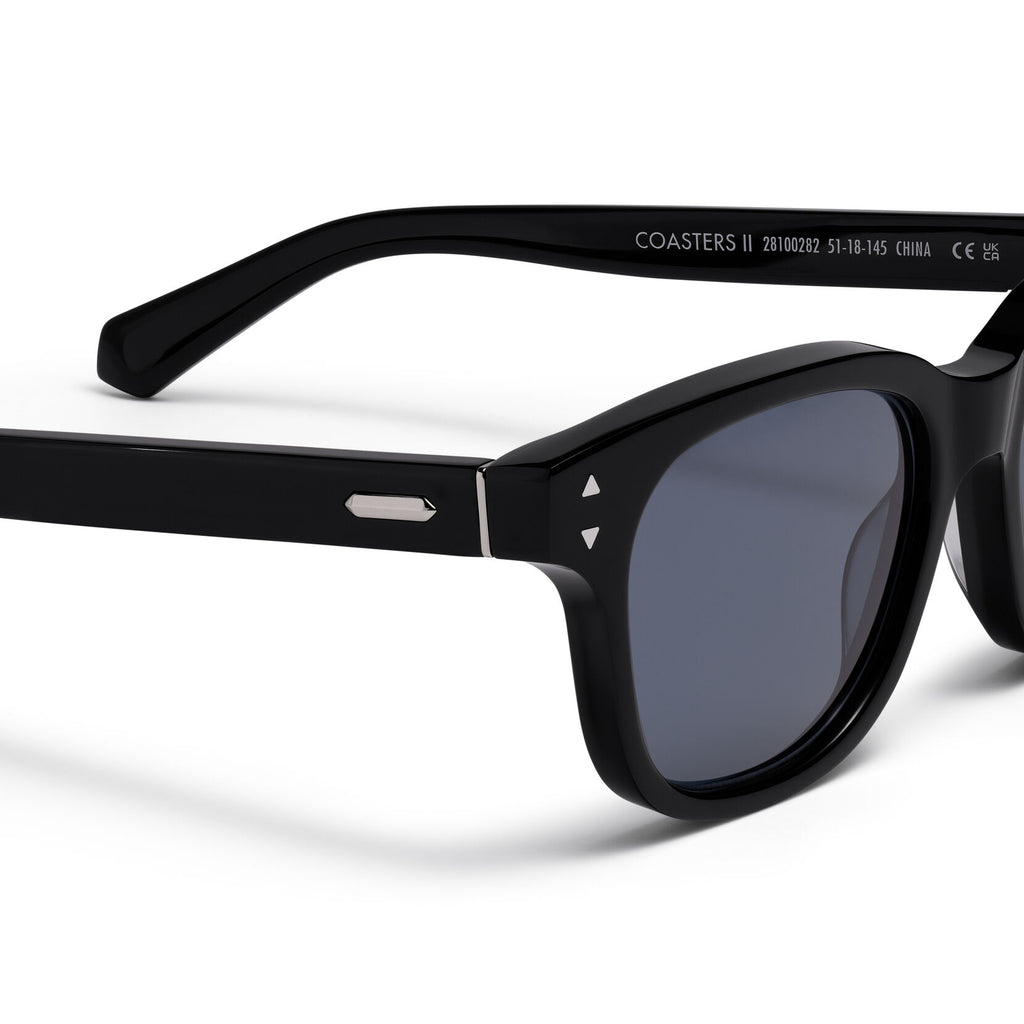 Malibu Round Sunglasses | Black Frame + Blue Lens | Non-Polarized - image 3