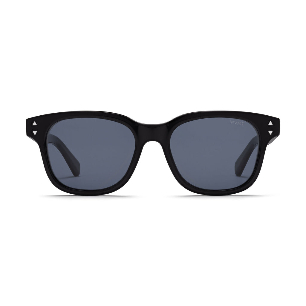 Malibu Round Sunglasses | Black Frame + Blue Lens | Non-Polarized - main image
