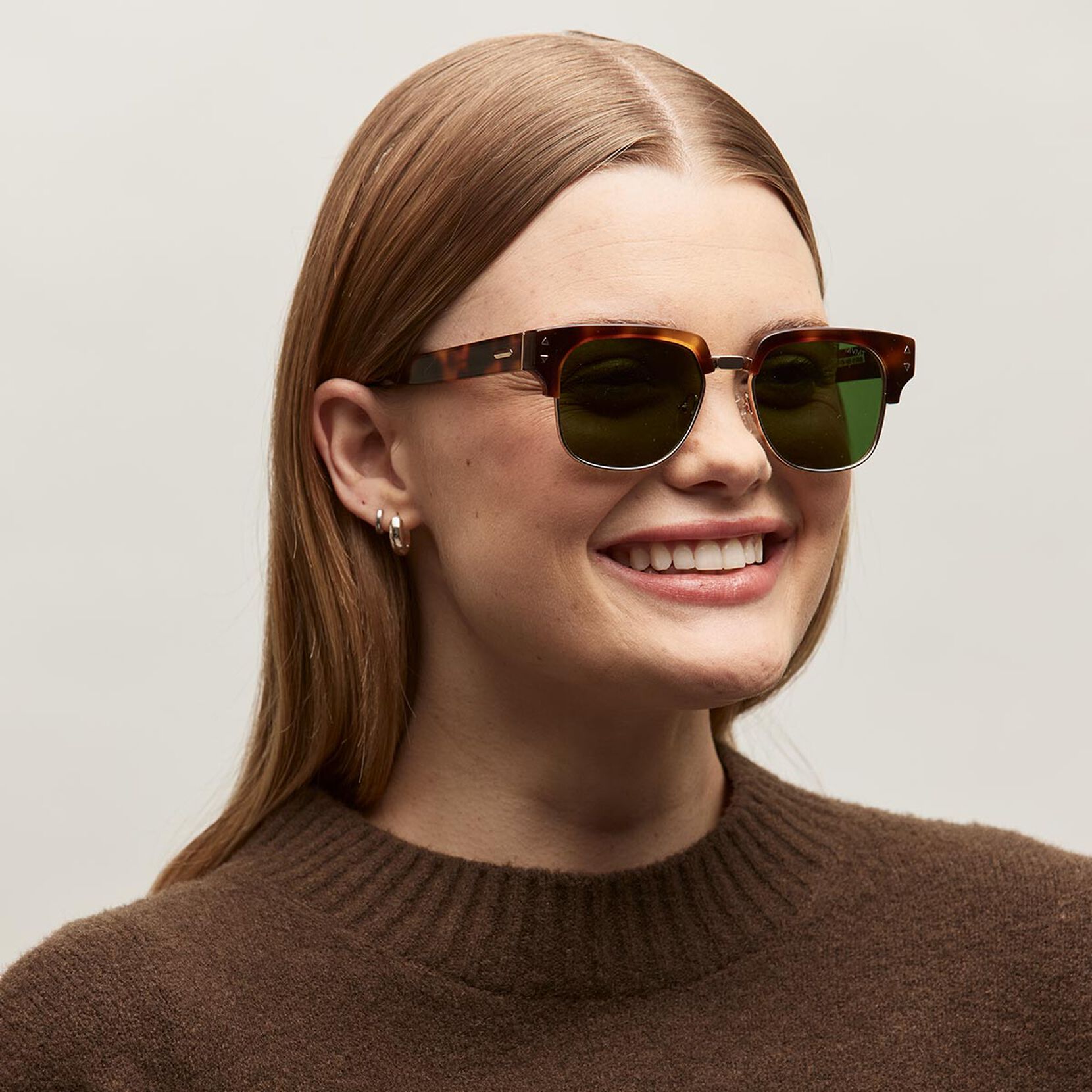 Laguna Square Sunglasses | Tortoise & Gold Frame + Green Lens | Non-Polarized - image 6