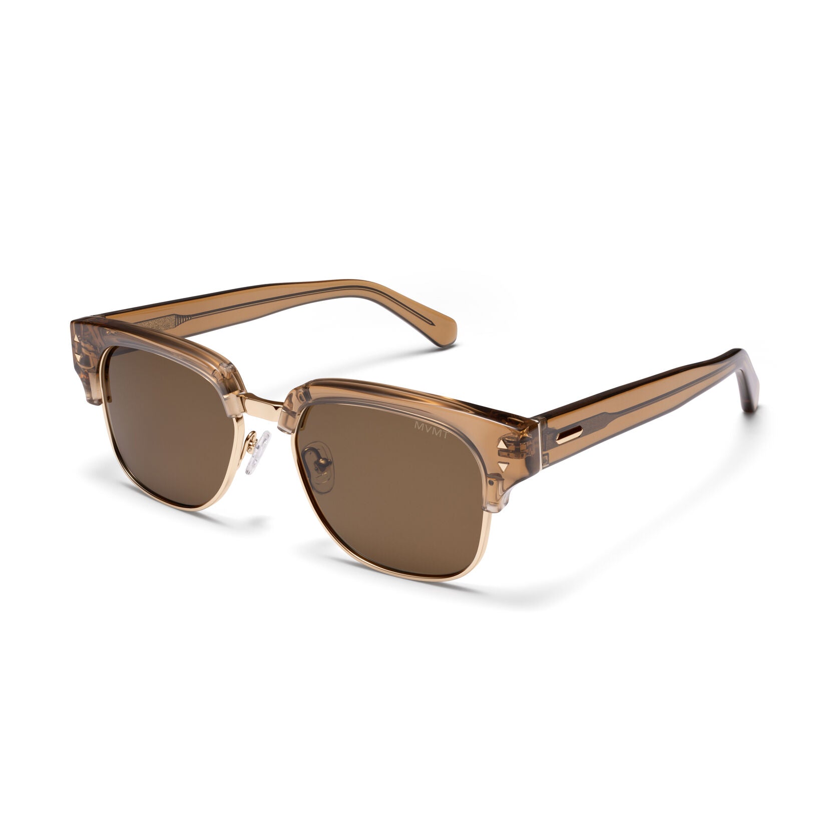 Laguna Square Sunglasses | Opaque Brown & Gold Frame + Brown Lens | Non-Polarized - image 2