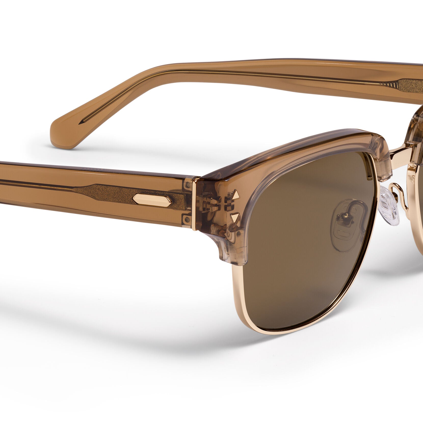 Laguna Square Sunglasses | Opaque Brown & Gold Frame + Brown Lens | Non-Polarized - image 3