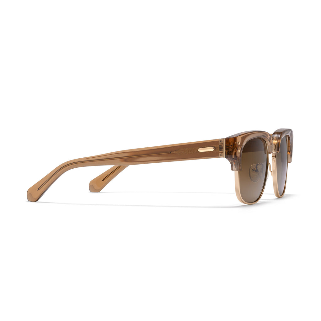 Laguna Square Sunglasses | Opaque Brown & Gold Frame + Brown Lens | Non-Polarized - image 5