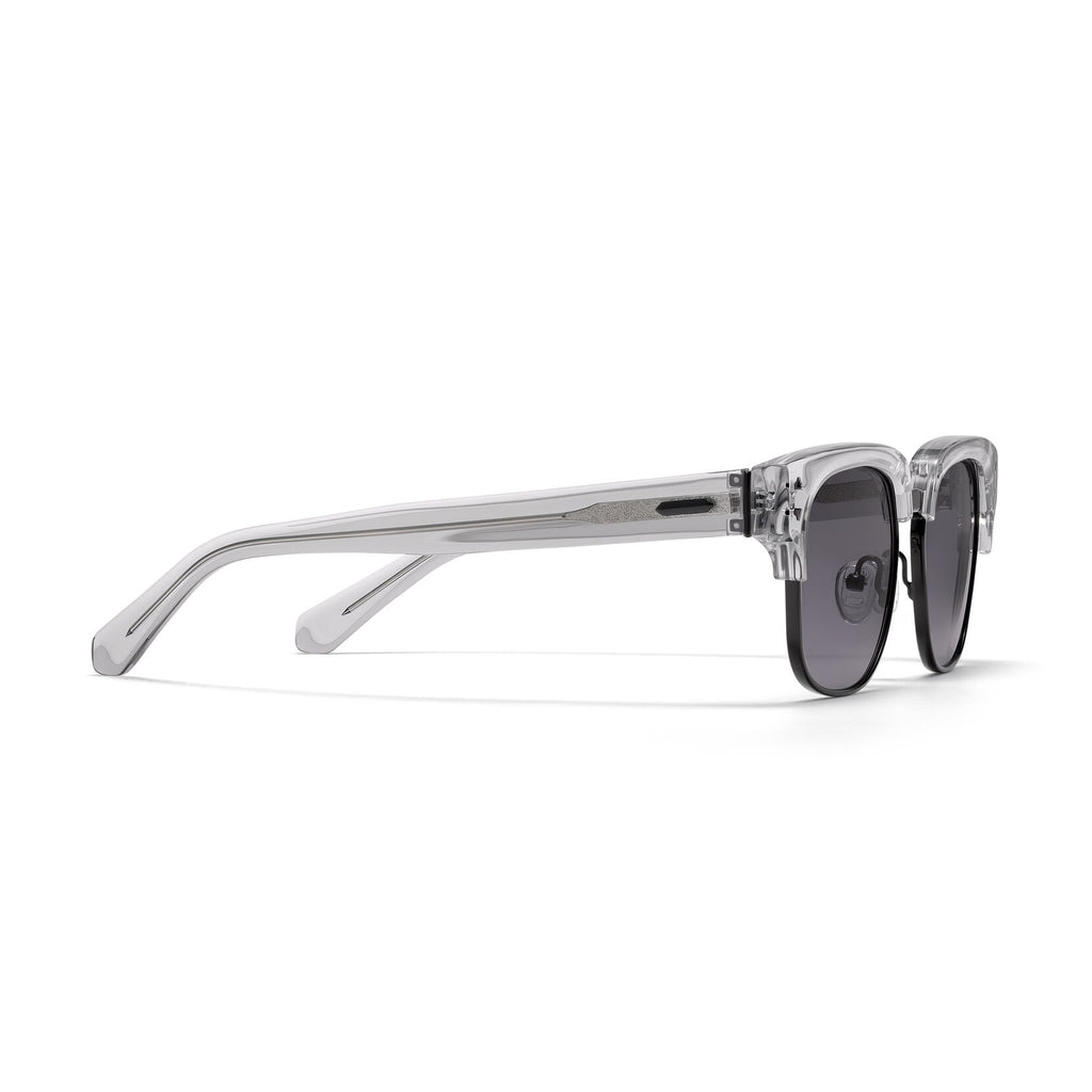 Laguna Square Sunglasses | Transparent Grey & Black Frame + Grey Lens | Non-Polarized - image 5