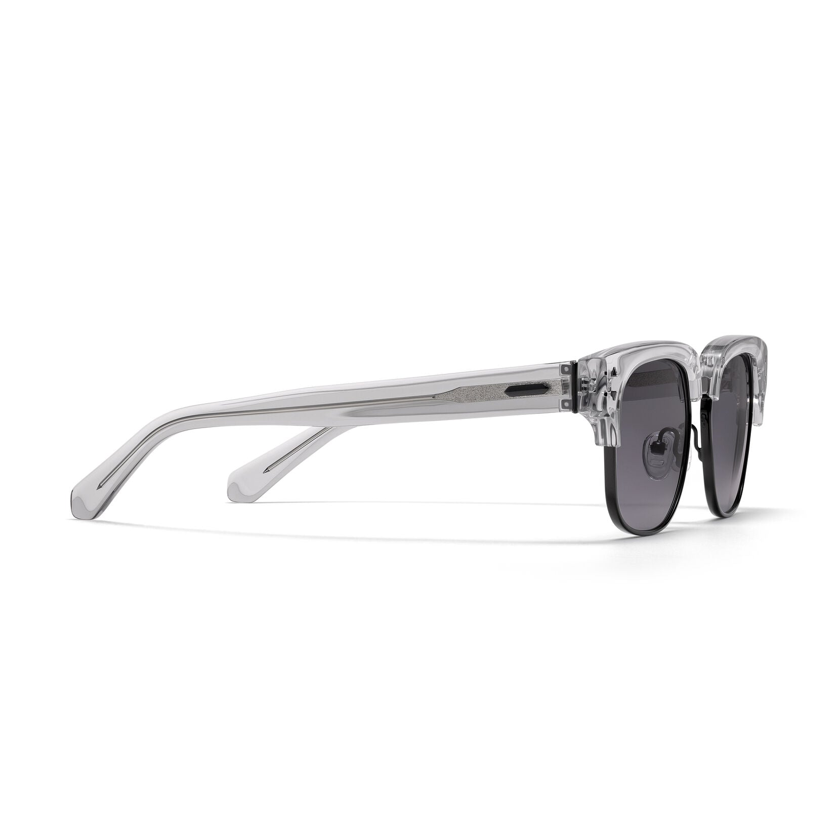 Laguna Square Sunglasses | Transparent Grey & Black Frame + Grey Lens | Non-Polarized - image 5