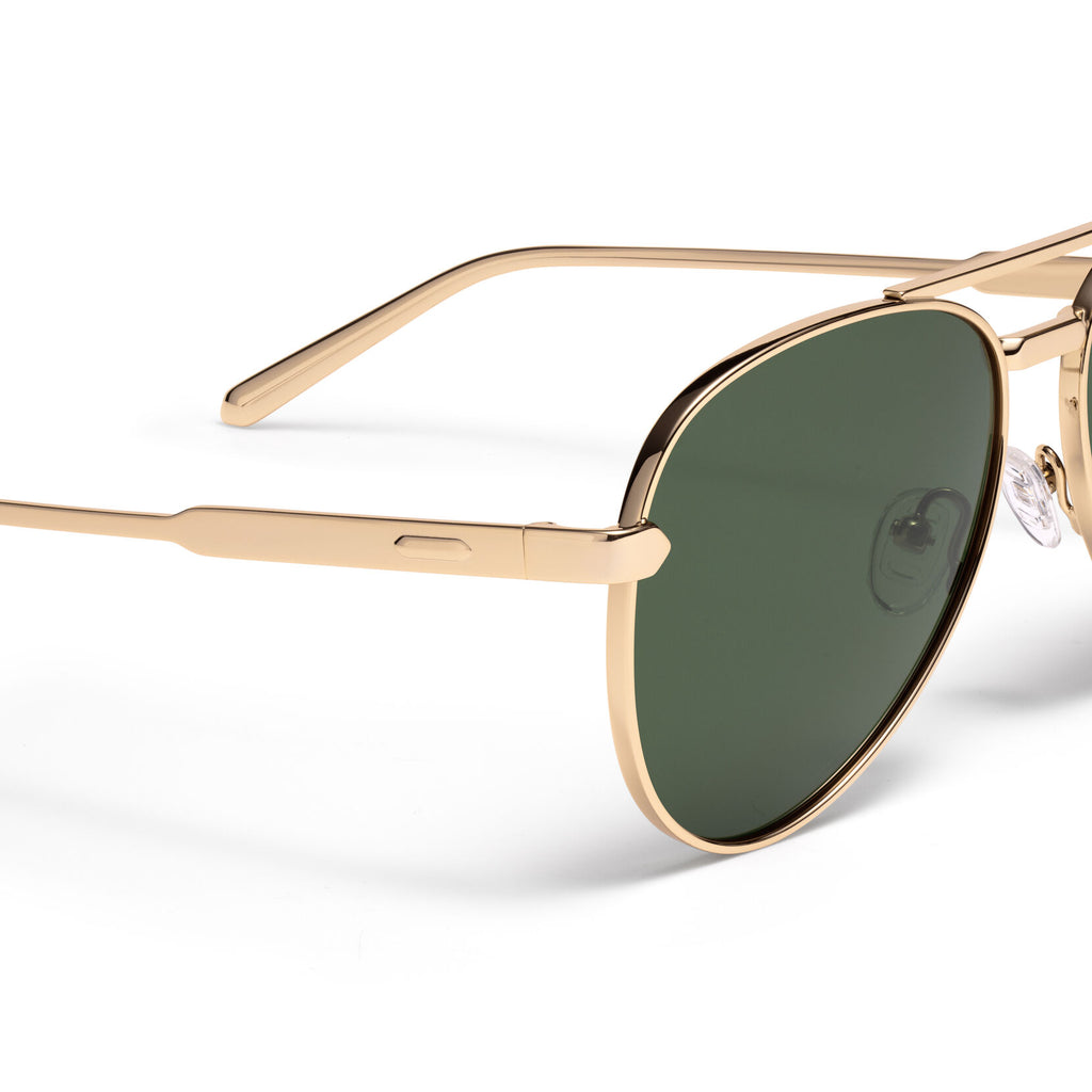 Miramar Aviator Sunglasses | Gold Frame + Green Lens | Polarized - image 3