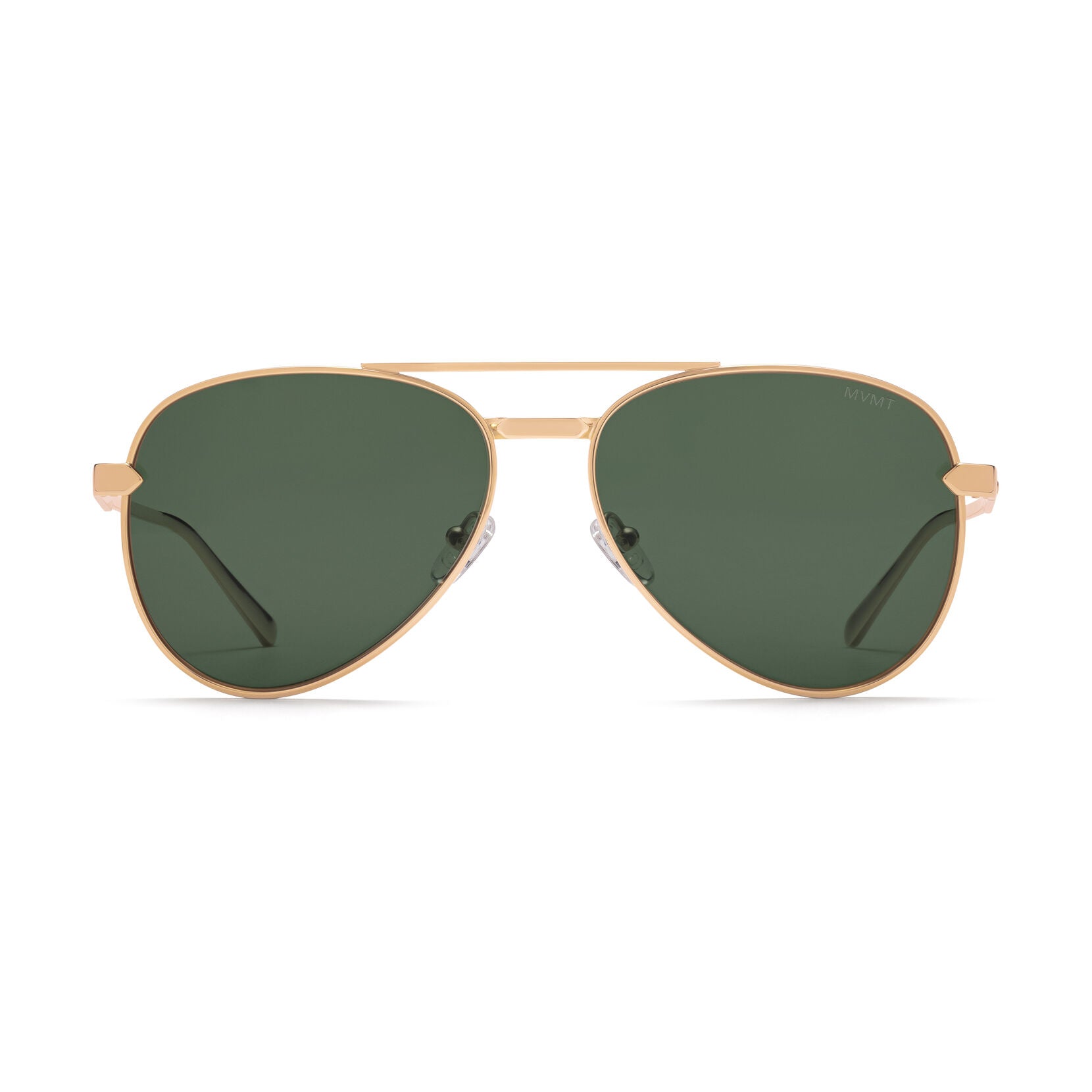Miramar Aviator Sunglasses | Gold Frame + Green Lens | Polarized - main image
